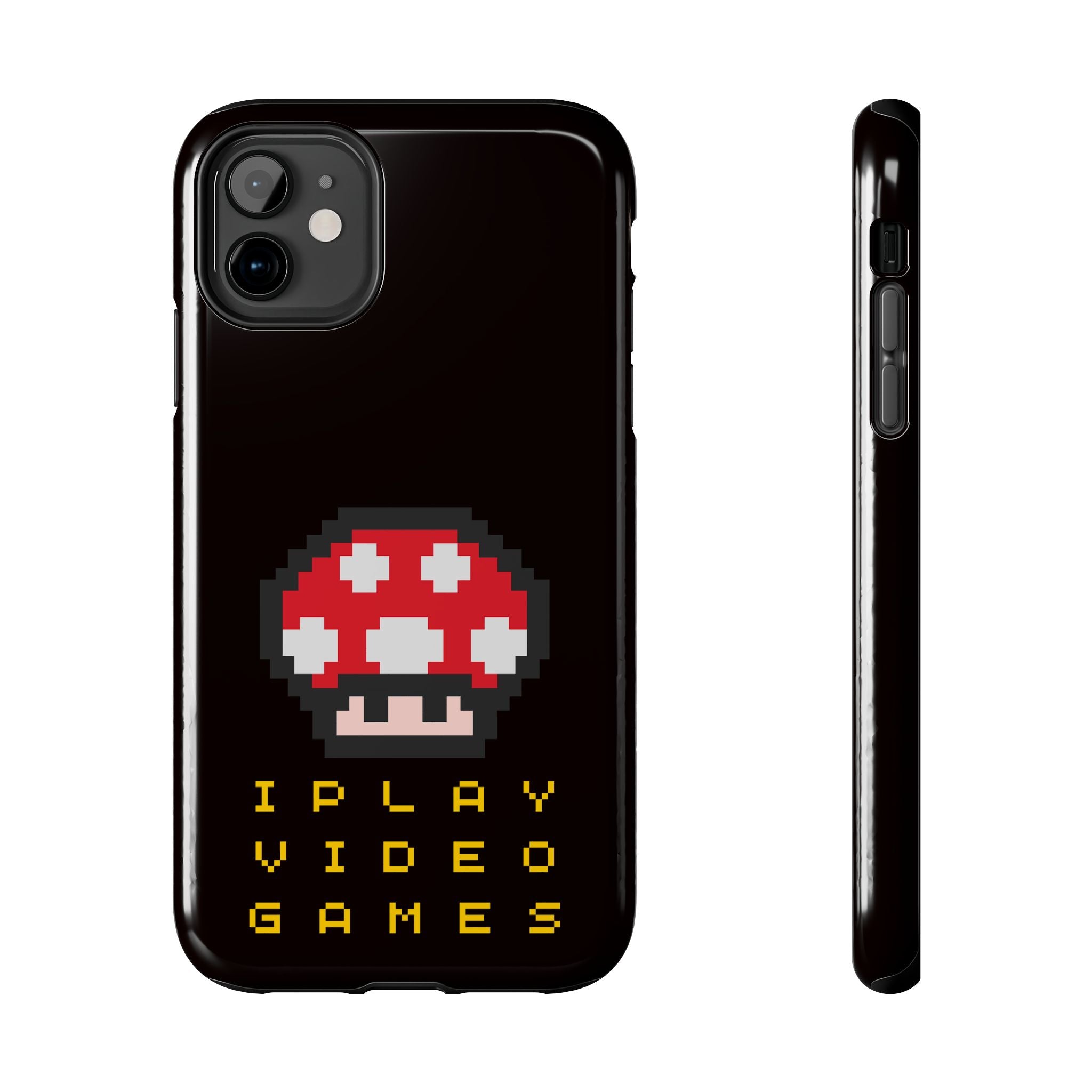 I Play Video Games Pixel Mushroom Phone Case — Tough Protective Gamer Case
