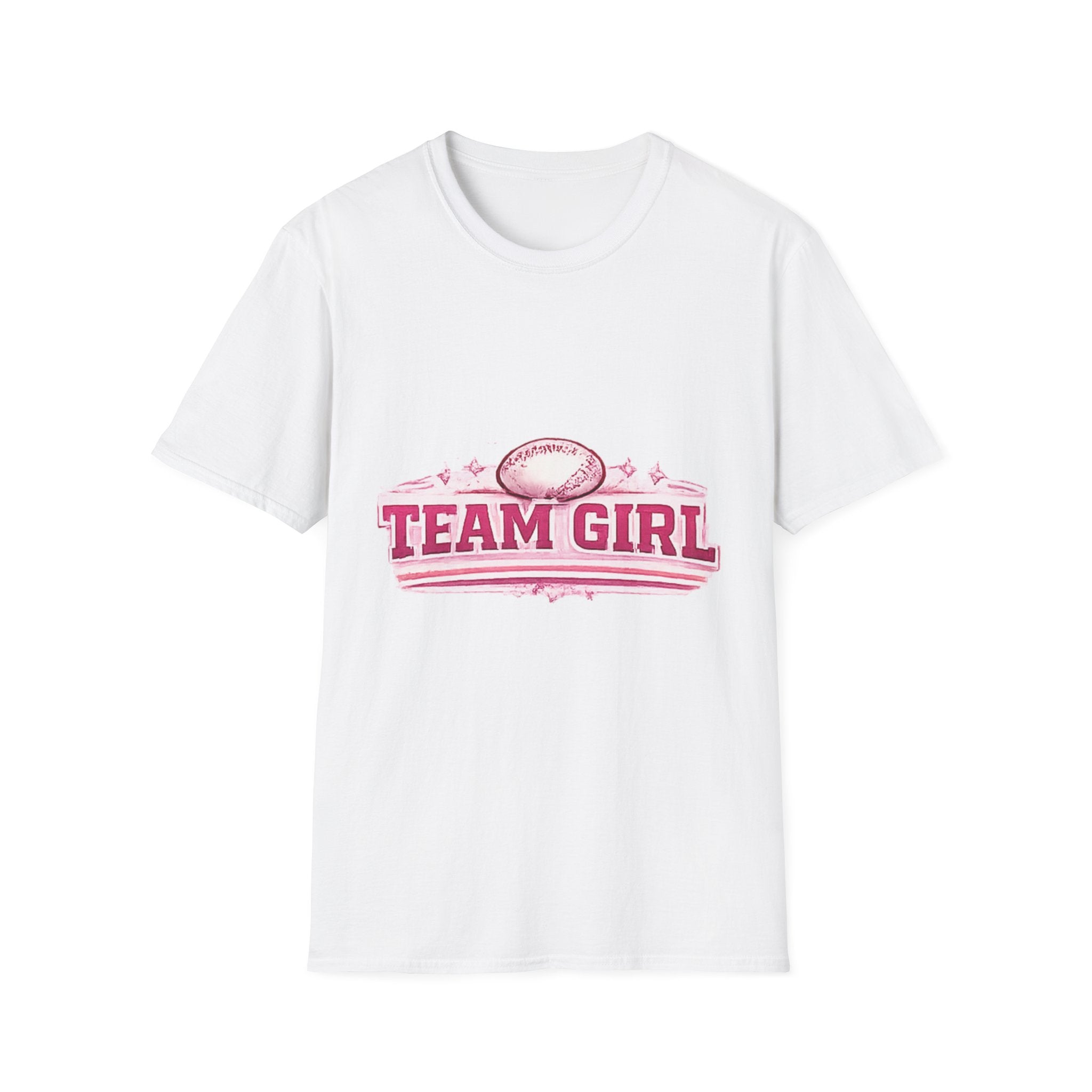 Team Girl Football T Shirt | Sports Team Spirit Pink Vintage Helmet