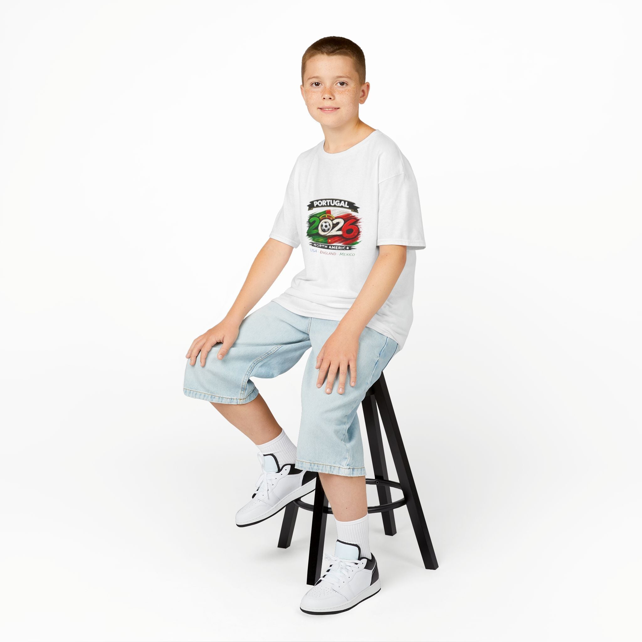 Portugal 2026 Kids T‑Shirt — Cup Supporter Flag Design