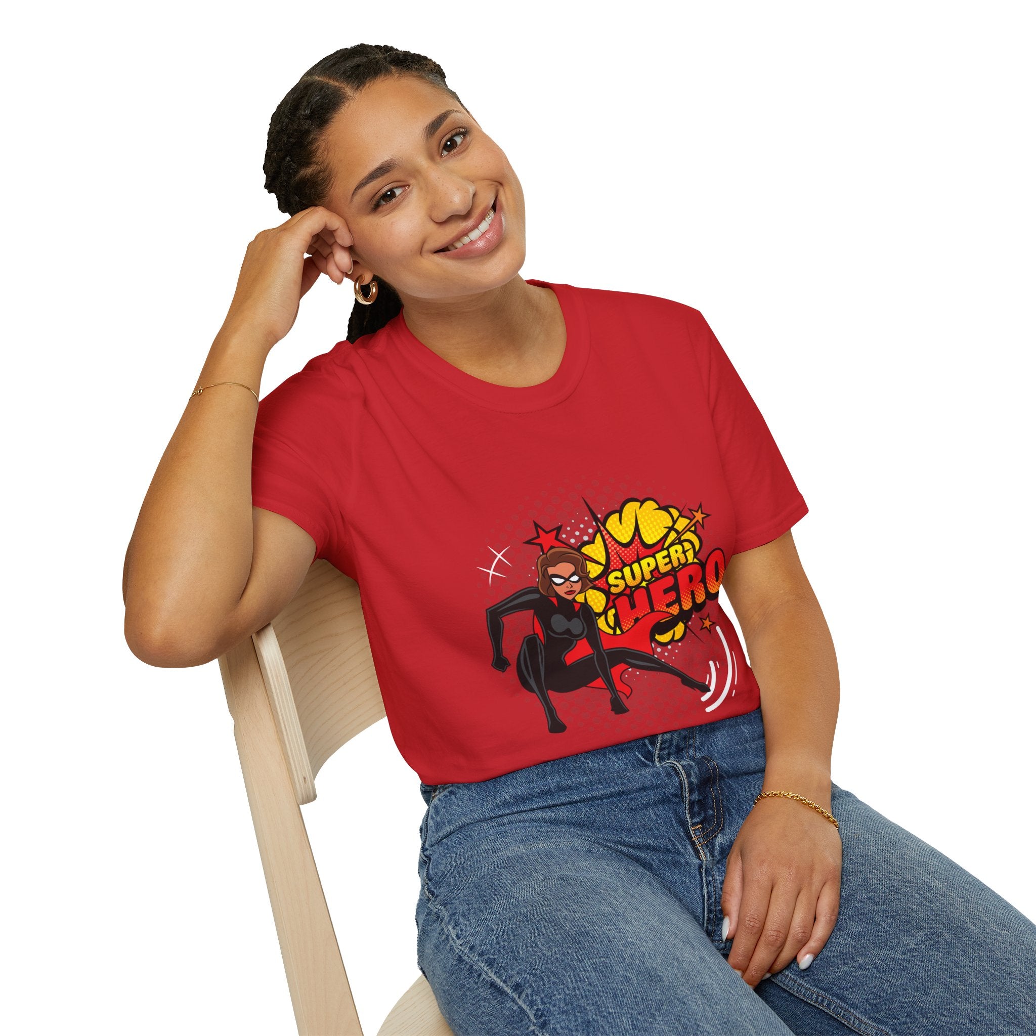 Super Hero Graphic T-Shirt — Retro Comic Girl Design