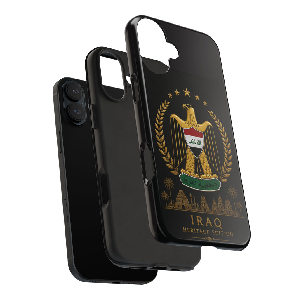 Iraq Coat of Arms Tough Phone Case — Arabic ‘Allahu Akbar’ Military Eagle Design