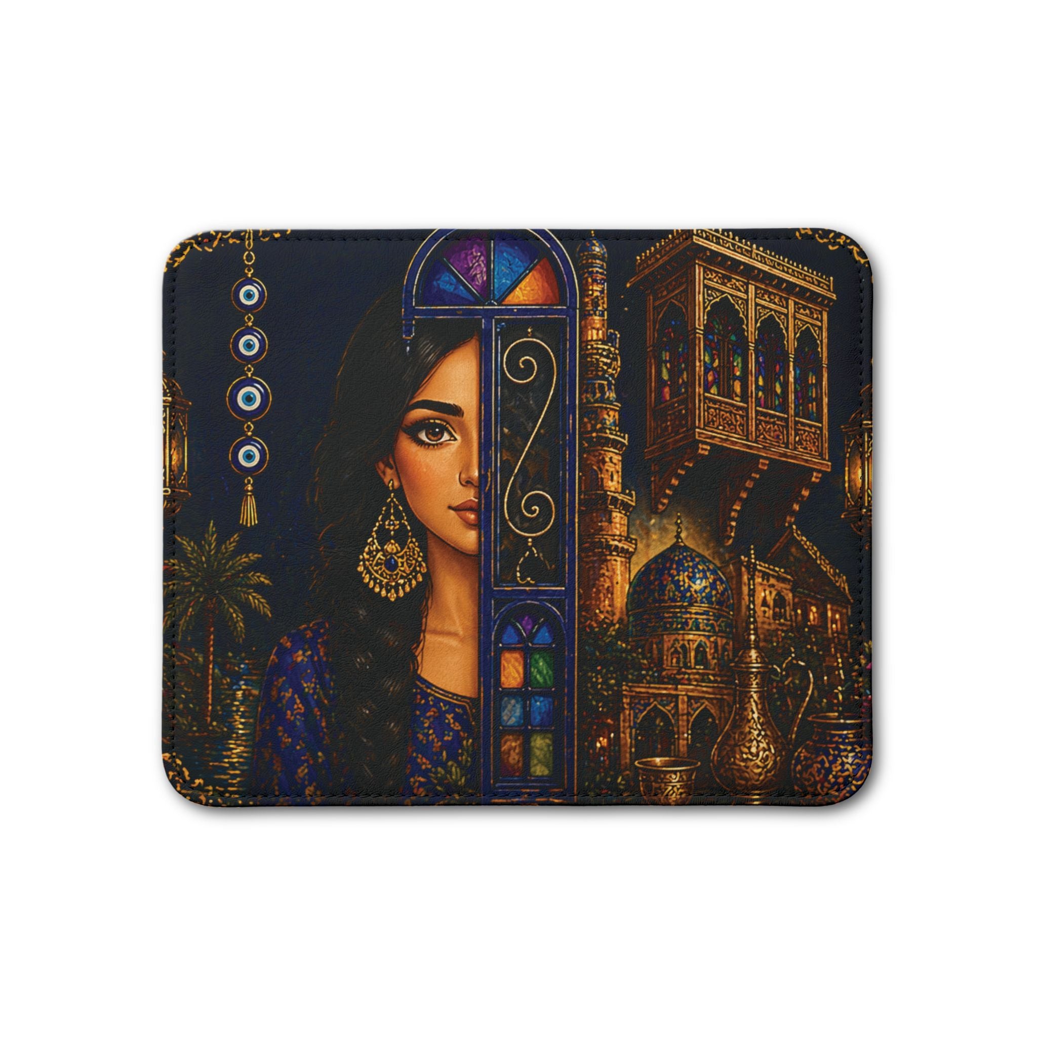 Leather Placemat — Middle Eastern Princess Art Dining Mat