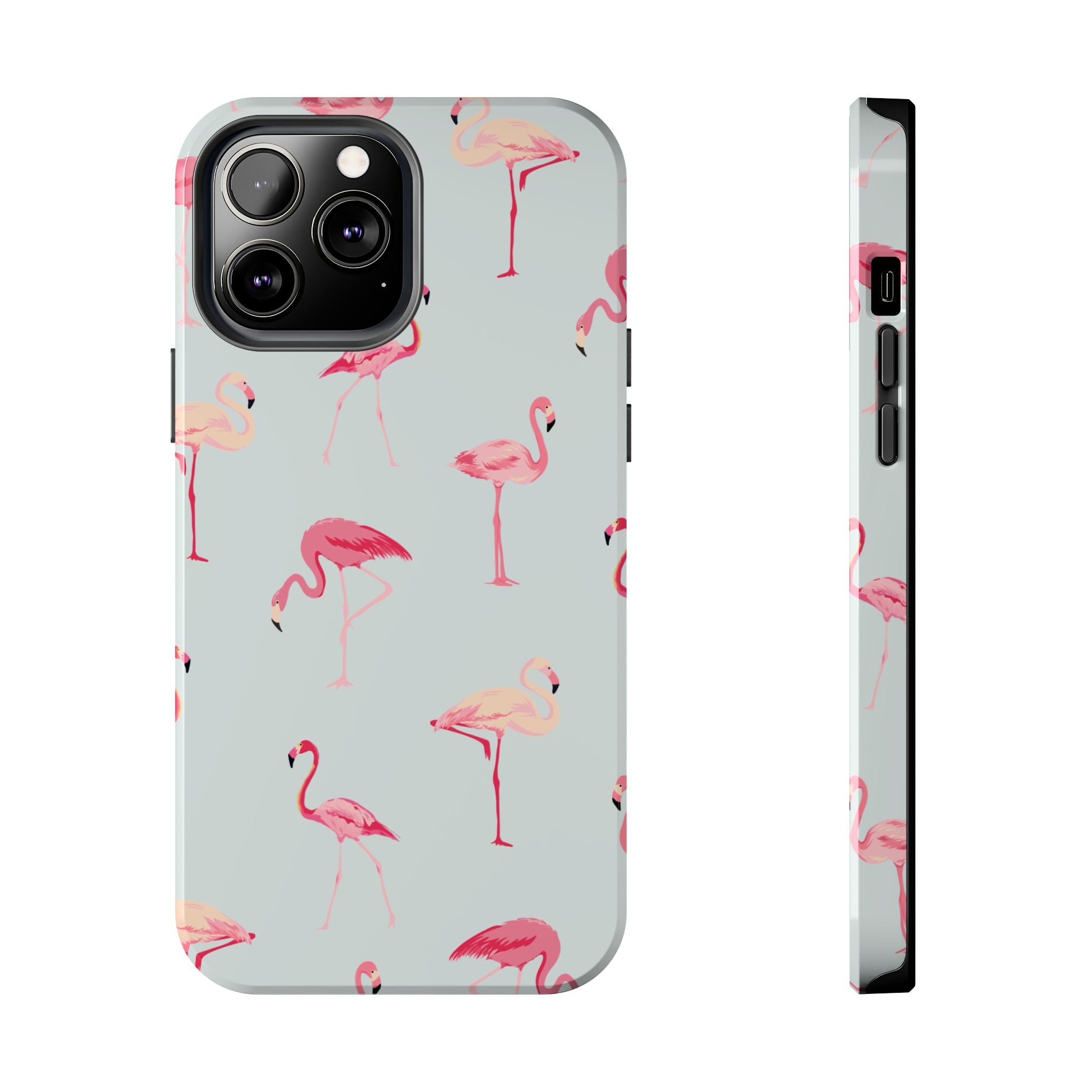Flamingo Pattern Tough Phone Case — Cute Pink Birds Protective Phone Cover