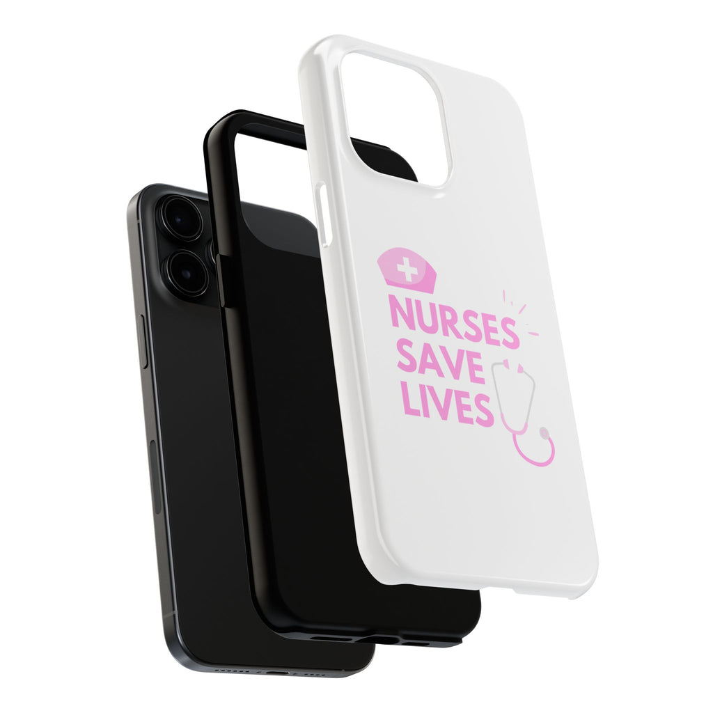 Tough Phone Case — 'Nurses Save Lives' Pink Stethoscope Design