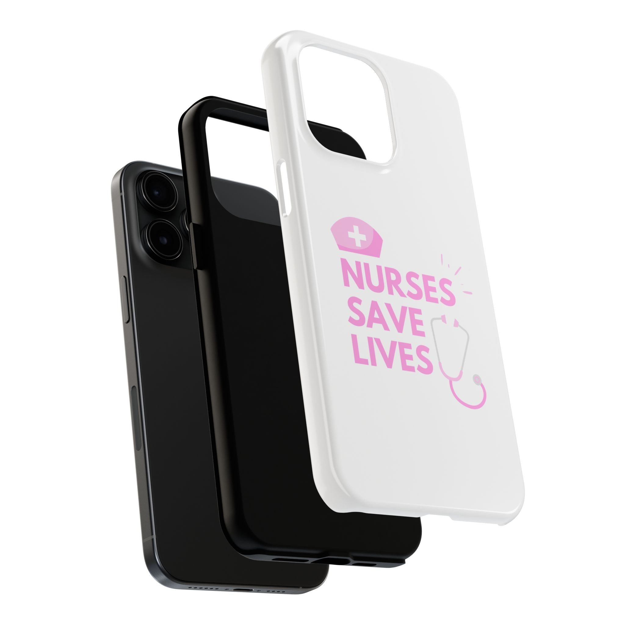 Tough Phone Case — 'Nurses Save Lives' Pink Stethoscope Design