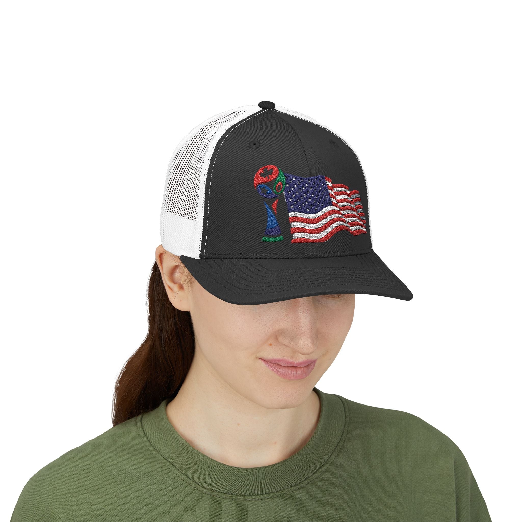 USA Cup Flag Snapback Cap