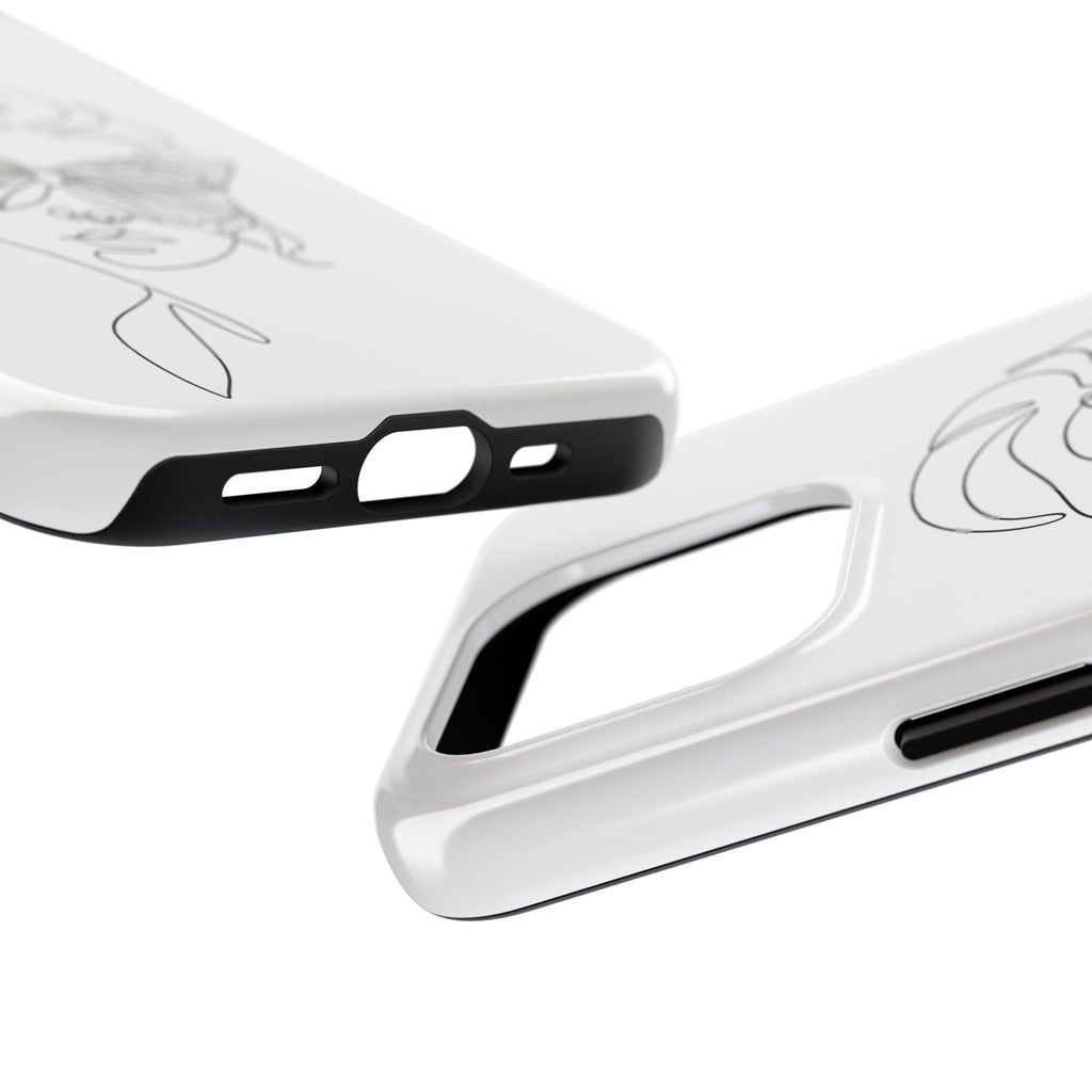 Butterfly Line Art Tough Phone Case — Minimalist Woman Face Design