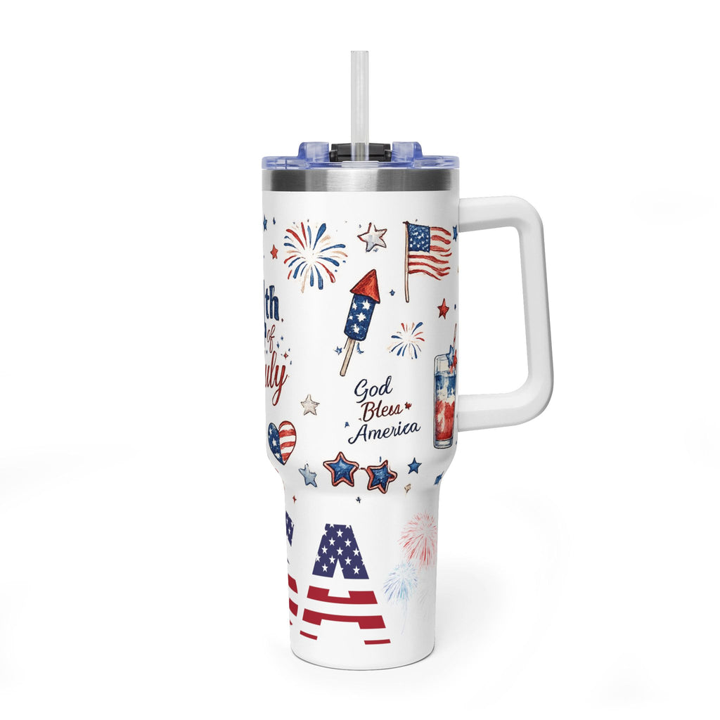 4th of July USA Vacuum Tumbler — 40oz Patriotic Thermal Cup
