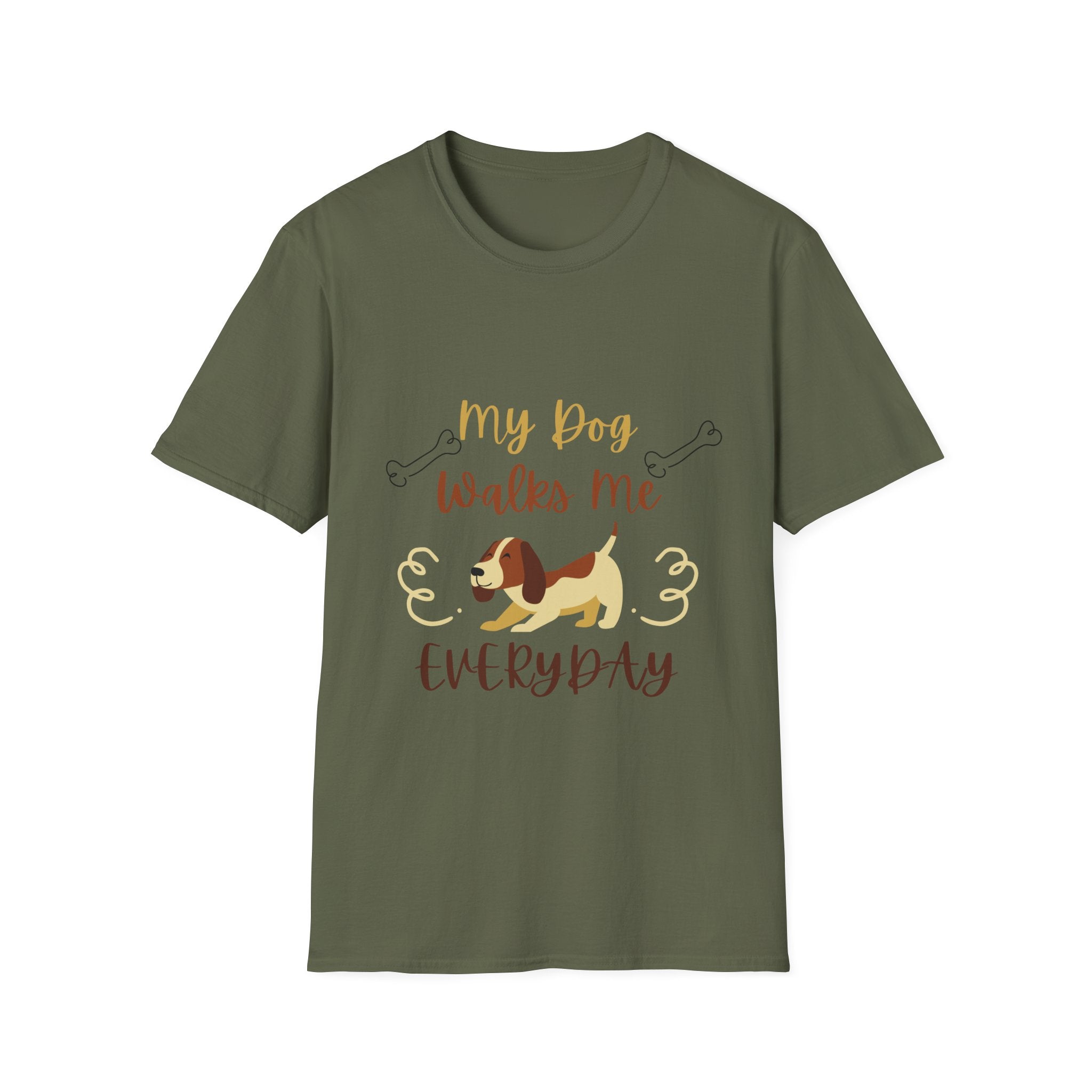Dog Lover T-Shirt — “My Dog Walks Me Everyday” Cute Beagle Design