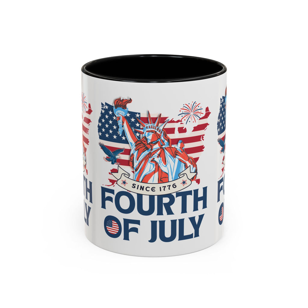 Fourth of July Accent Coffee Mug — Patriotic Statue of Liberty Design (11/15oz)