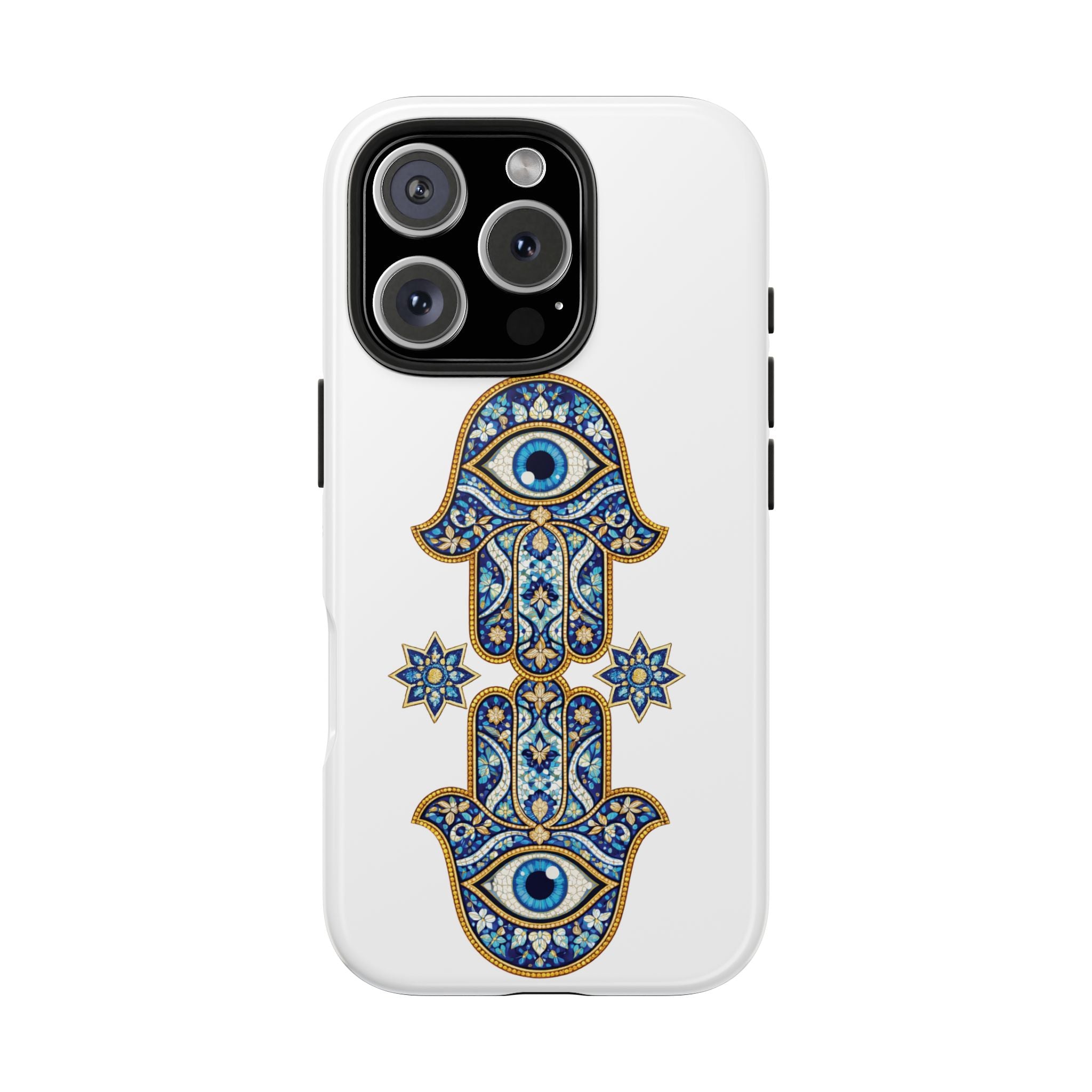Hamsa Eye Tough Phone Case — Blue Mosaic Protective Phone Cover