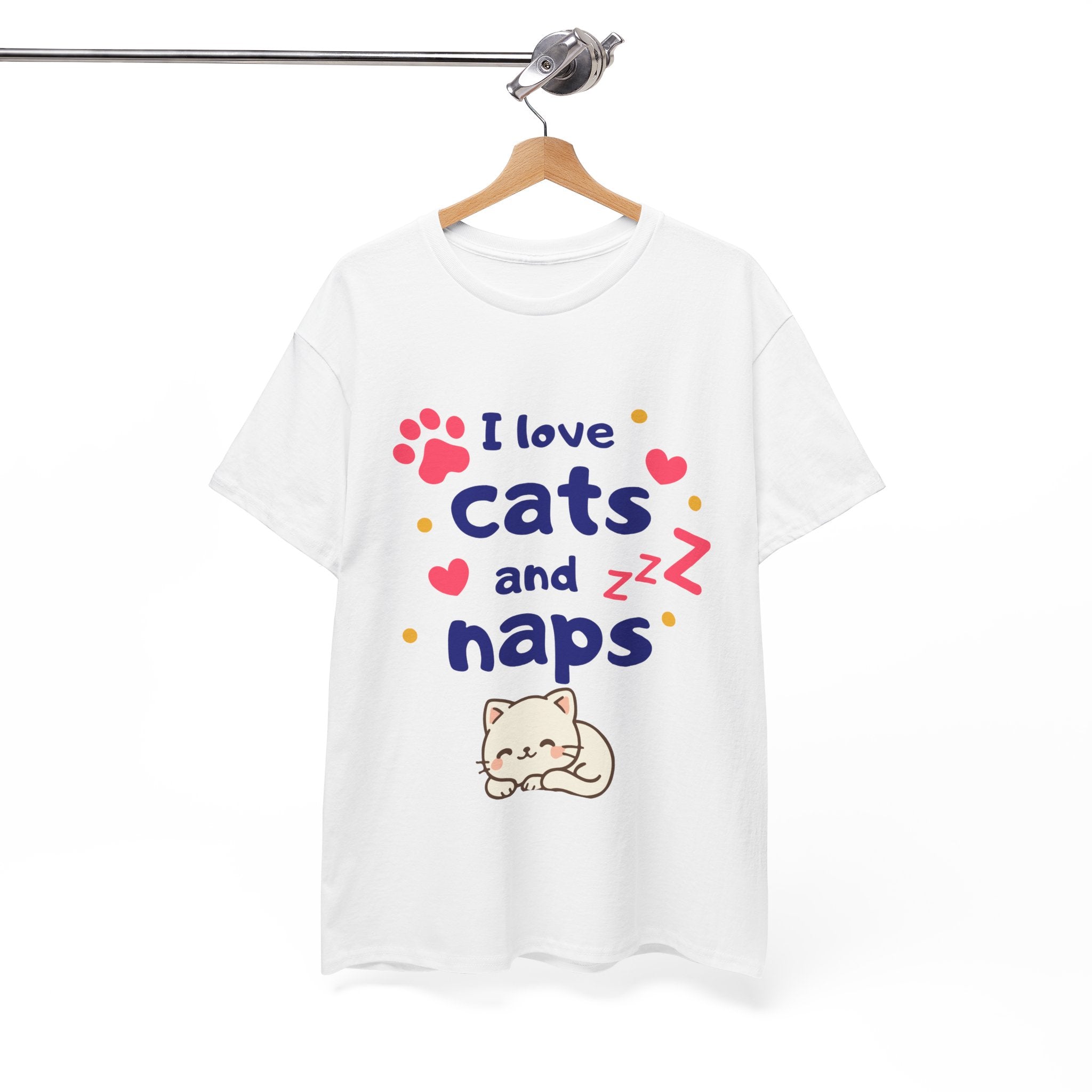 Cats and Naps T-Shirt — "I Love Cats and Naps" Cute Cat Graphic Tee
