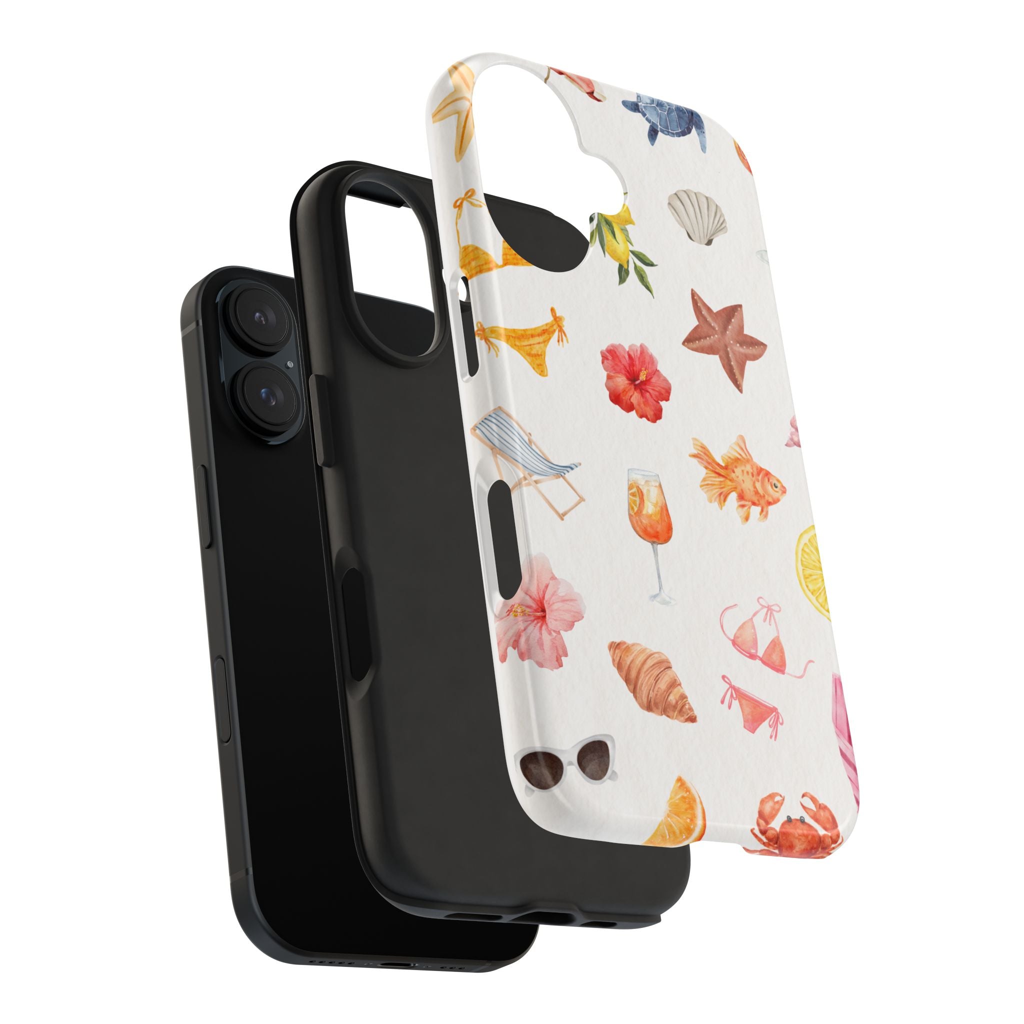 Summer Seashells Pattern Tough Phone Case — Beach Vacation Phone Cover
