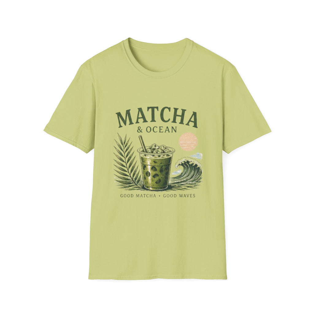 Matcha & Ocean Graphic unisex T-Shirt — Matcha Lovers Tropical Vibe Tee
