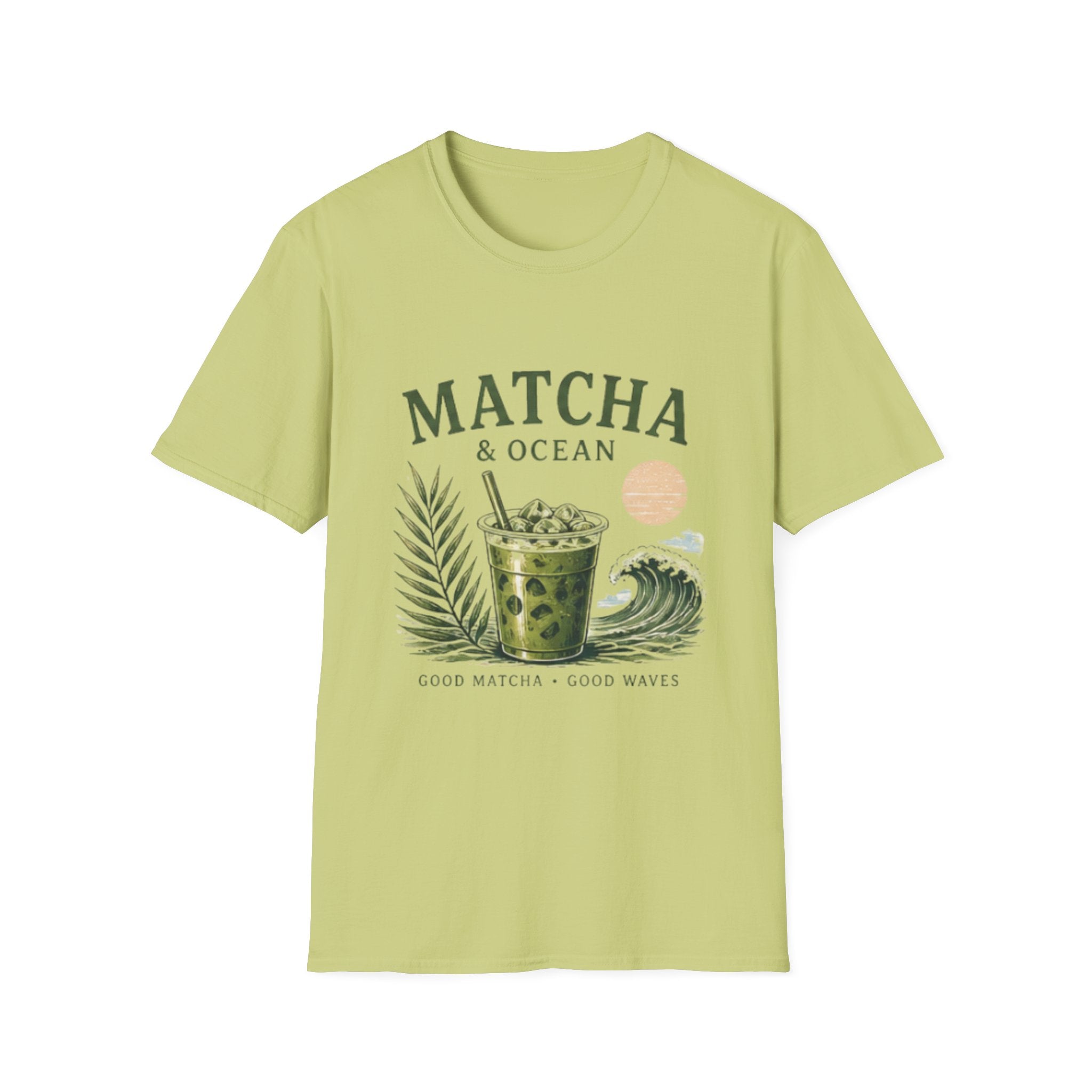 Matcha & Ocean Graphic unisex T-Shirt — Matcha Lovers Tropical Vibe Tee