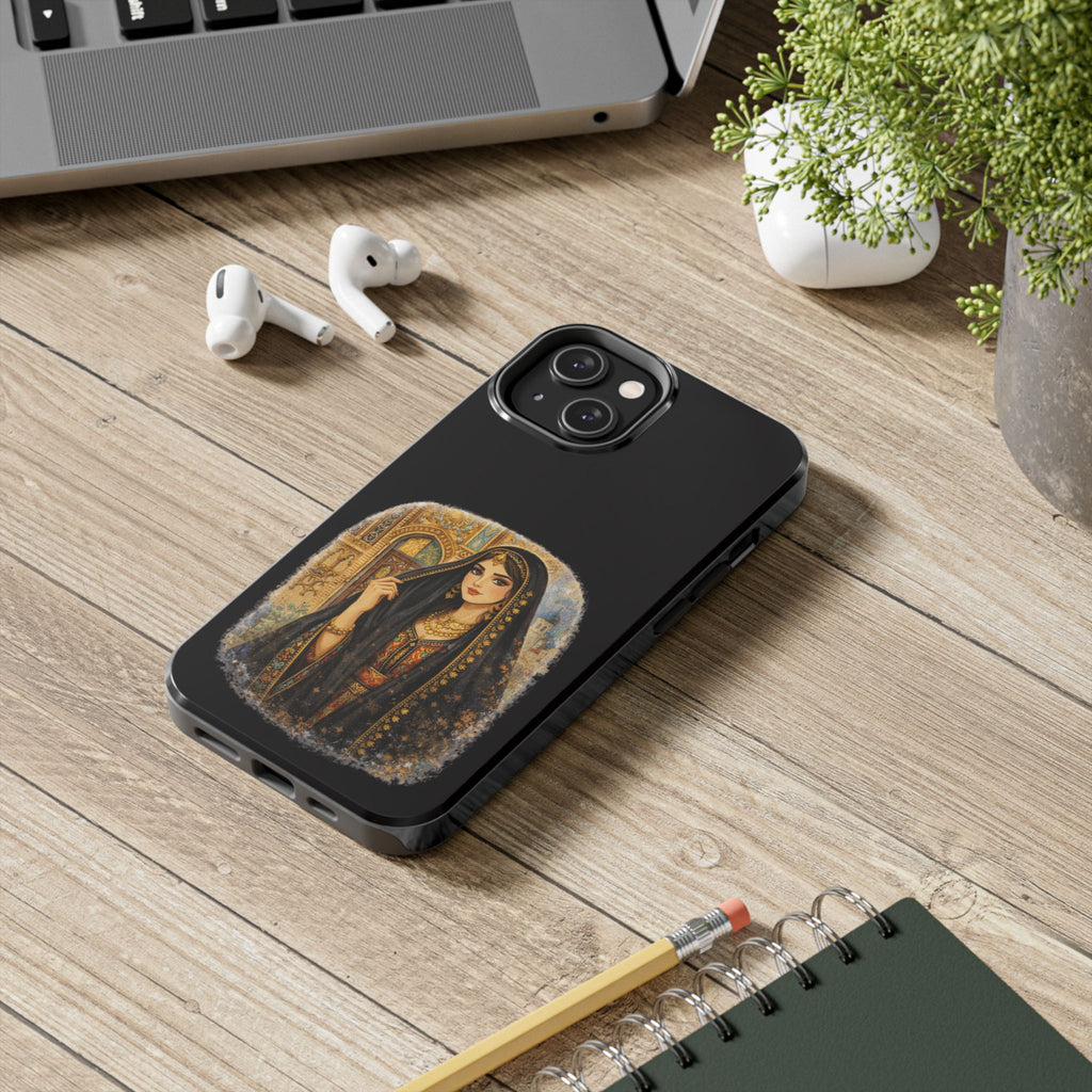 Elegant Persian Princess Tough Phone Case – Vintage Middle Eastern Art iPhone Cover