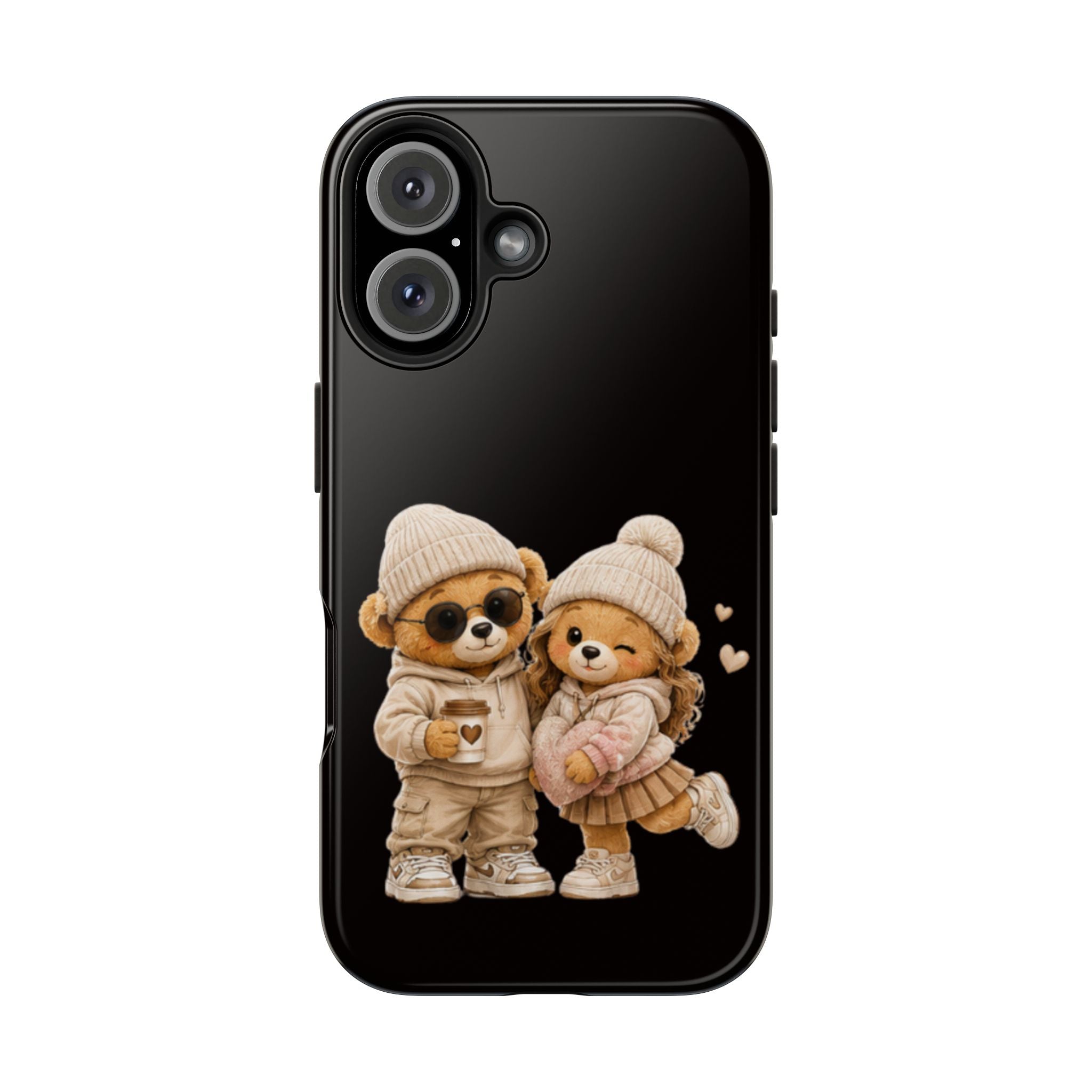 Cute Couple Bears Tough Phone Case — Cozy Winter Bear Phone Cover