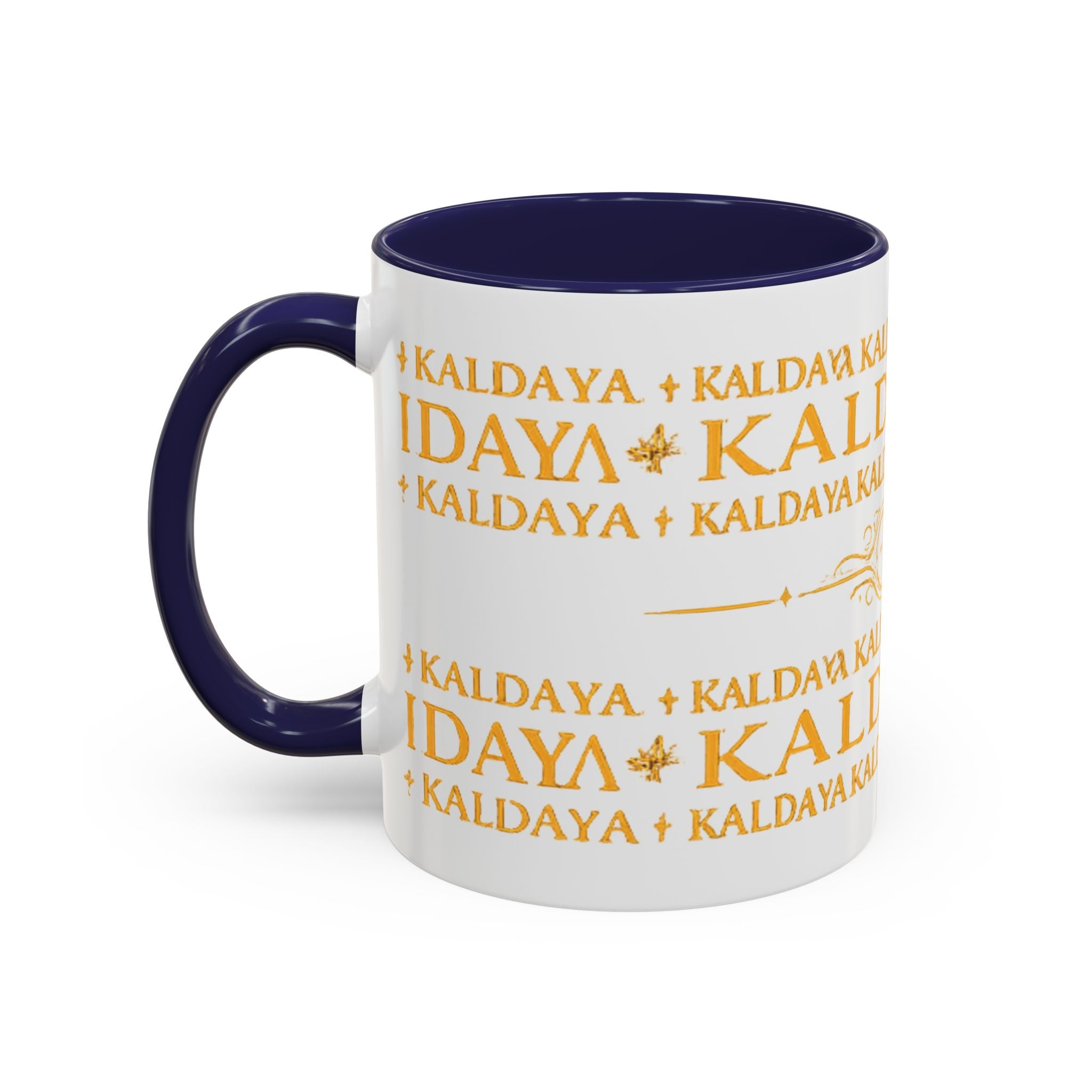 KALDAYA Monogram Accent Coffee Mug – Gold Script 11/15oz