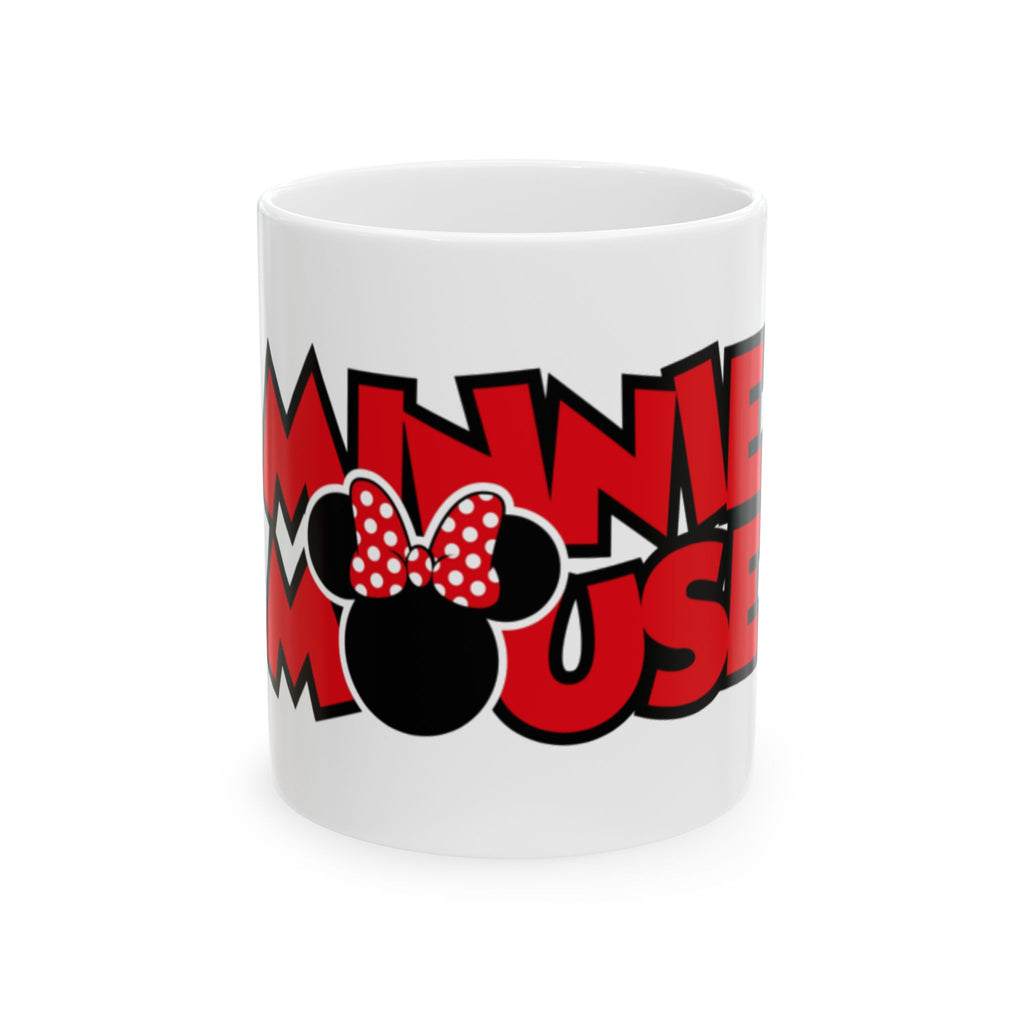 Minnie Mouse Ceramic Mug — Cute Red Polka Dot Bow Coffee Cup (11oz)