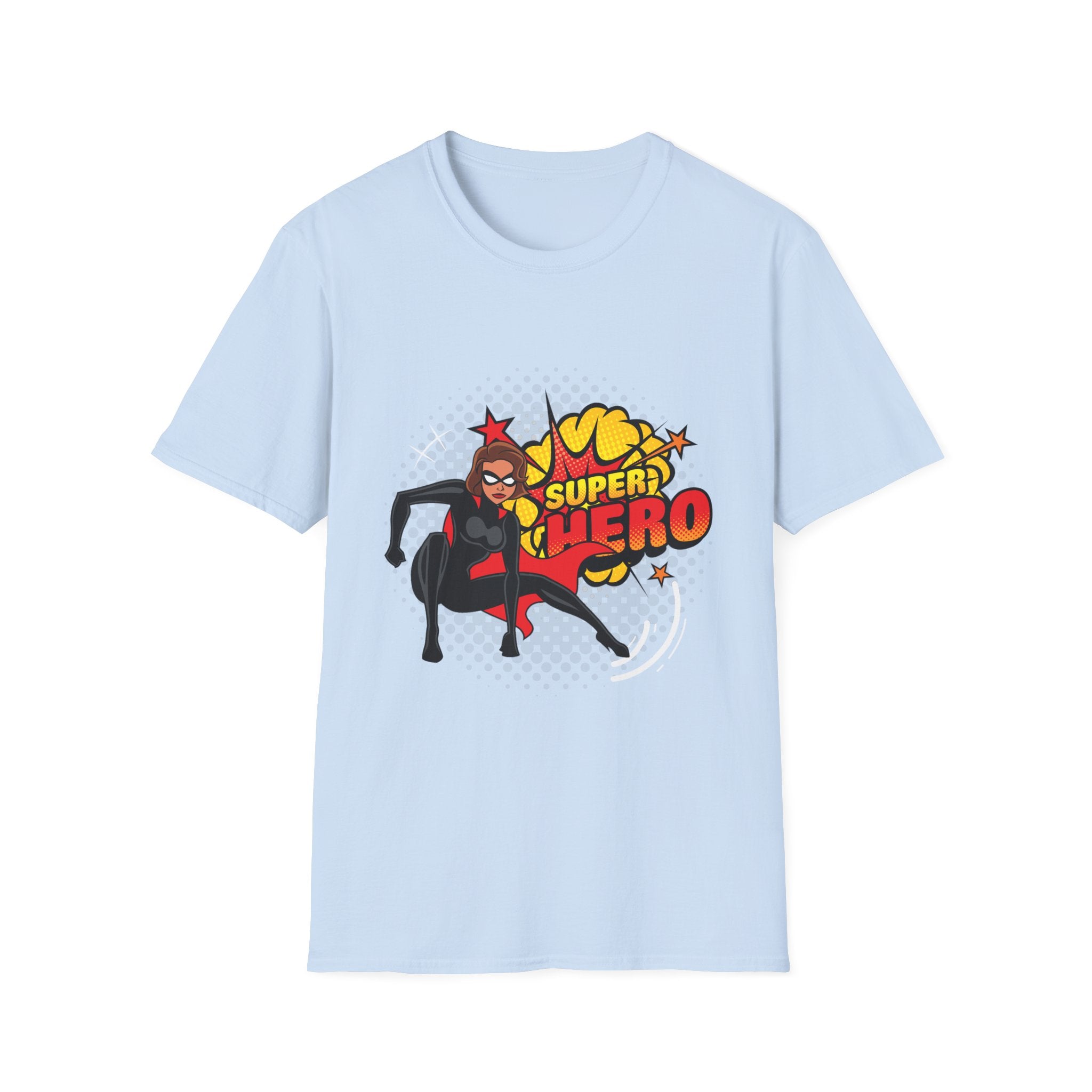 Super Hero Graphic T-Shirt — Retro Comic Girl Design
