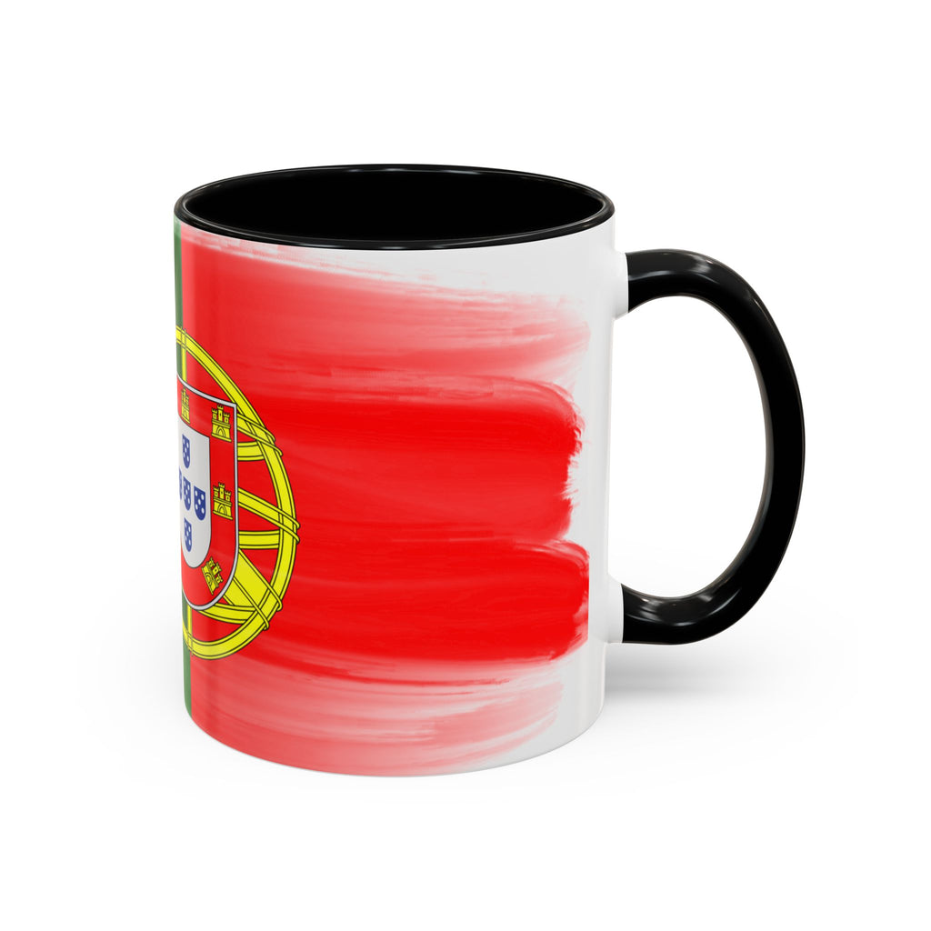 Portugal Flag Accent Coffee Mug — Painted Portuguese Crest Design (11/15oz)
