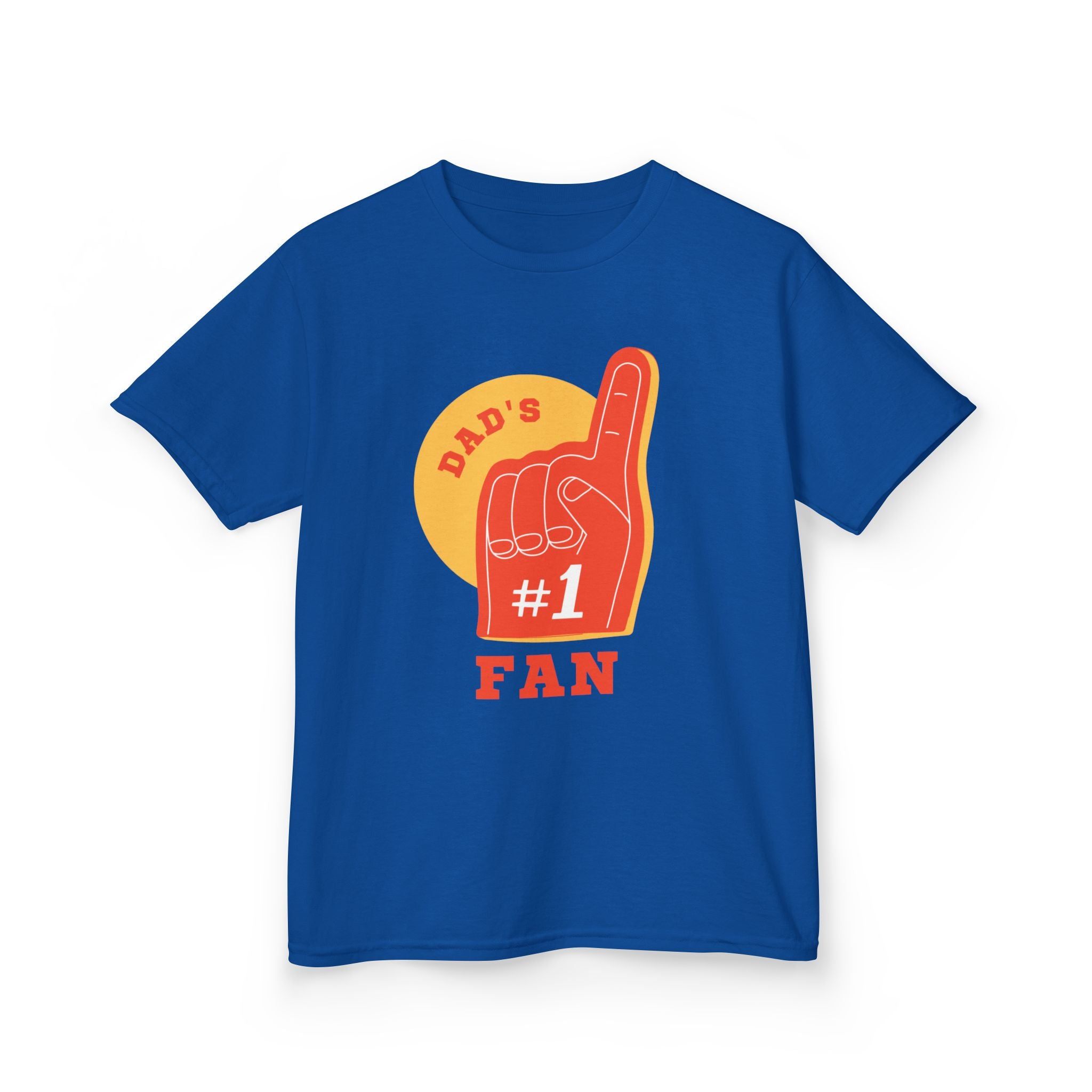 Kids Tee — "Dad's #1 Fan" Foam Finger Graphic