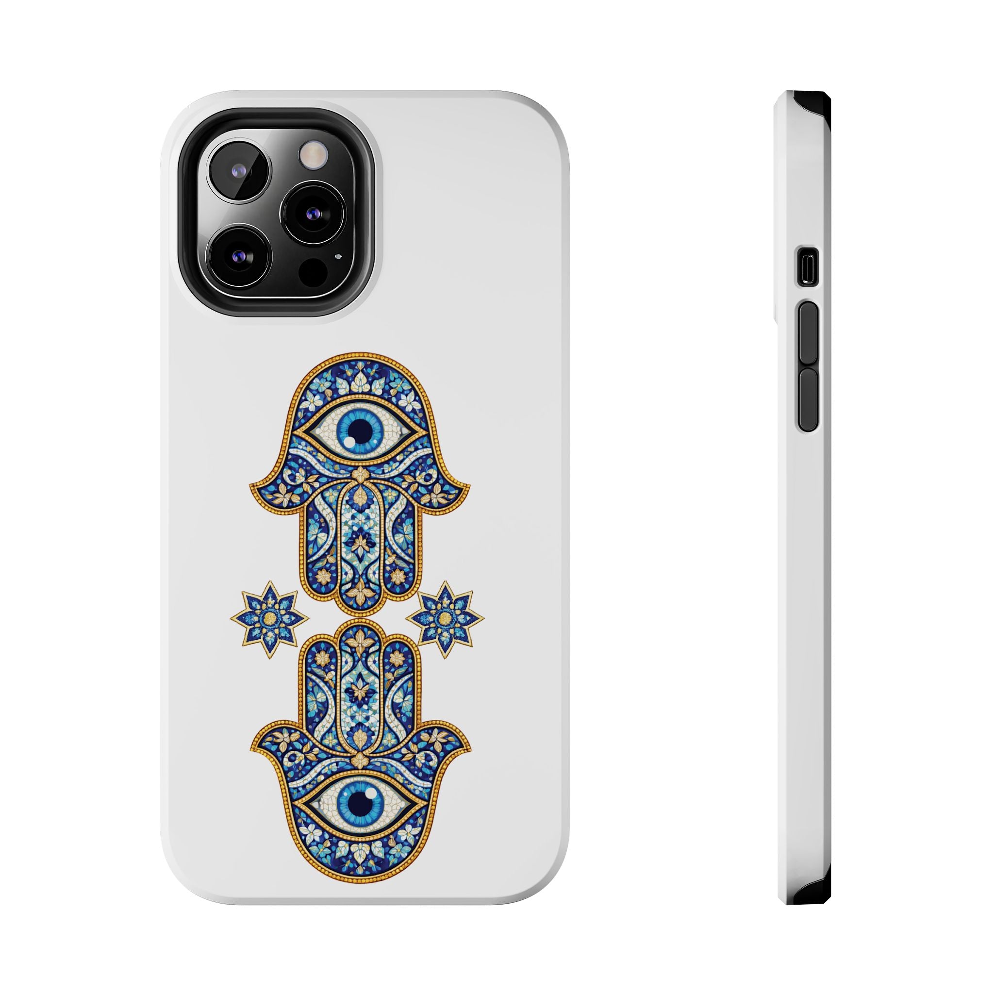 Hamsa Eye Tough Phone Case — Blue Mosaic Protective Phone Cover