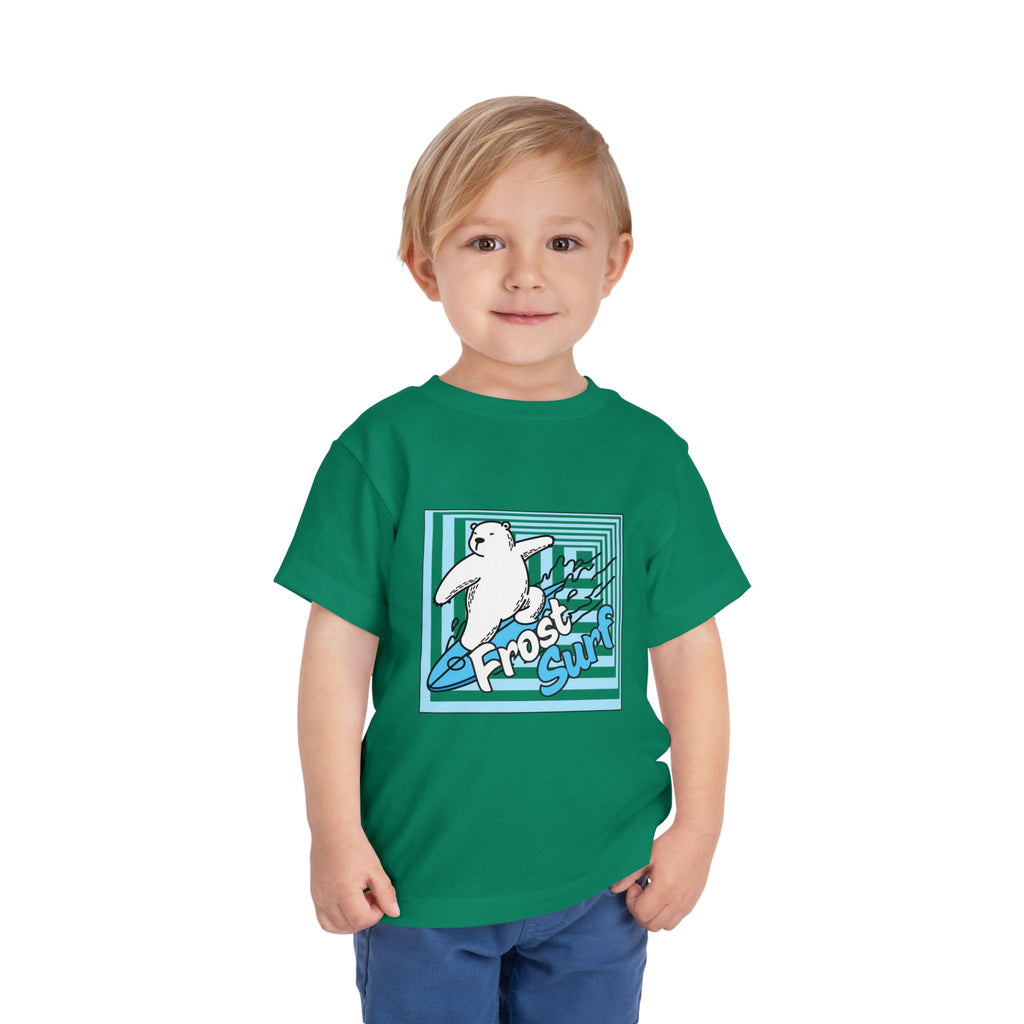 Frost Surf Polar Bear Toddler Tee — Cute Surfing Arctic Graphic Shirt