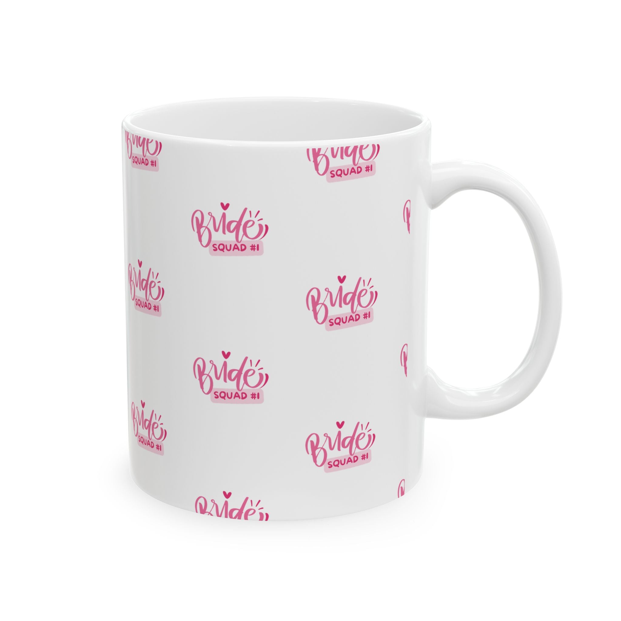 Bride Squad Ceramic Mug — Pink Bride Squad Pattern Coffee Mug (11oz & 15oz)