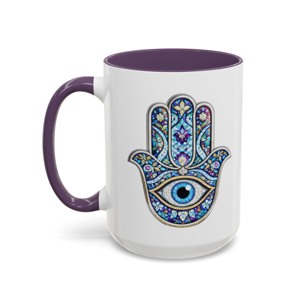 Hamsa Eye Accent Coffee Mug