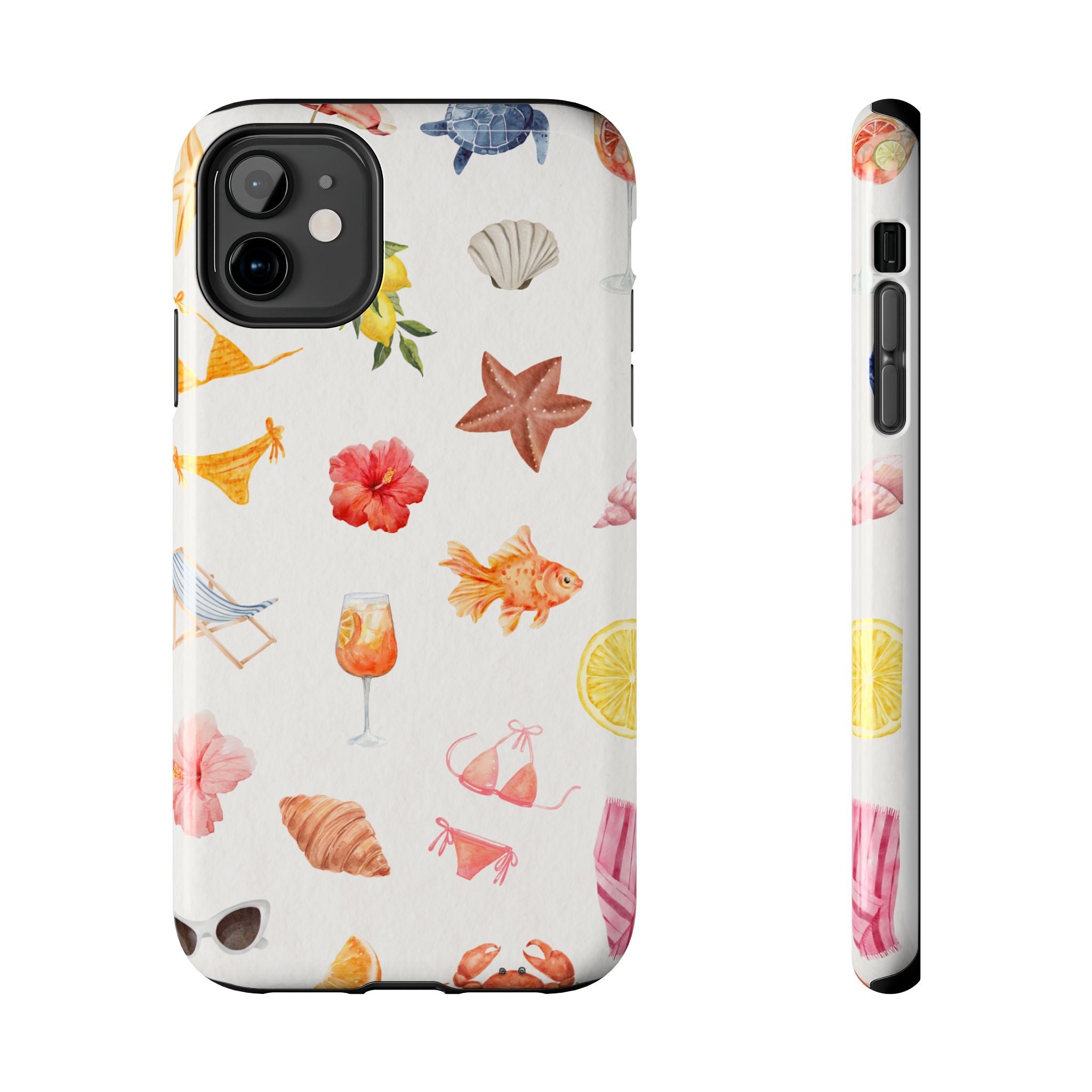 Summer Seashells Pattern Tough Phone Case — Beach Vacation Phone Cover