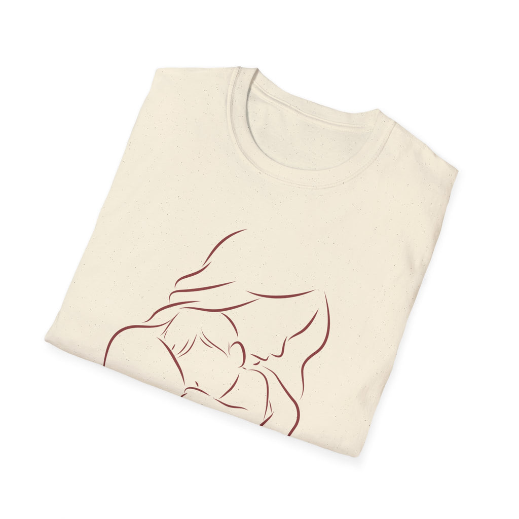 Mother's Day T-Shirt — Minimal Mom and Baby Line Art with "Happy Mother's Day"