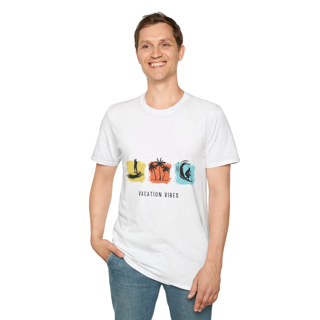 Vacation Vibes T-Shirt — Beach Surf Palm Tree Graphic Tee