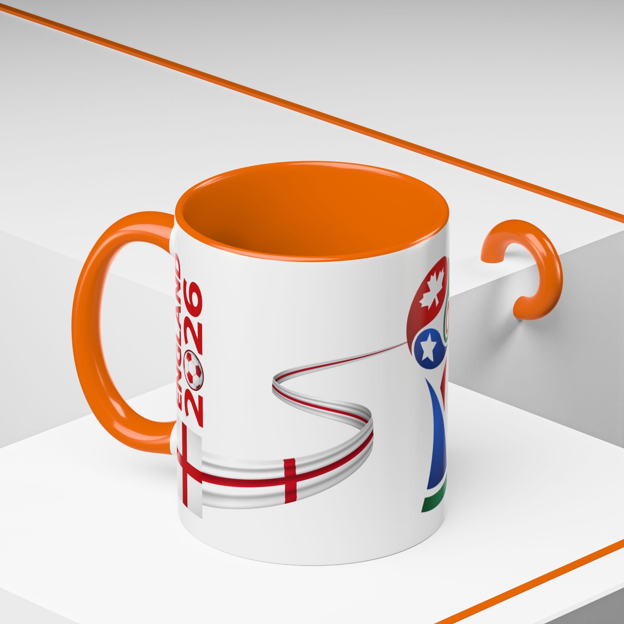 England 2026 Soccer Cup Accent Coffee Mug