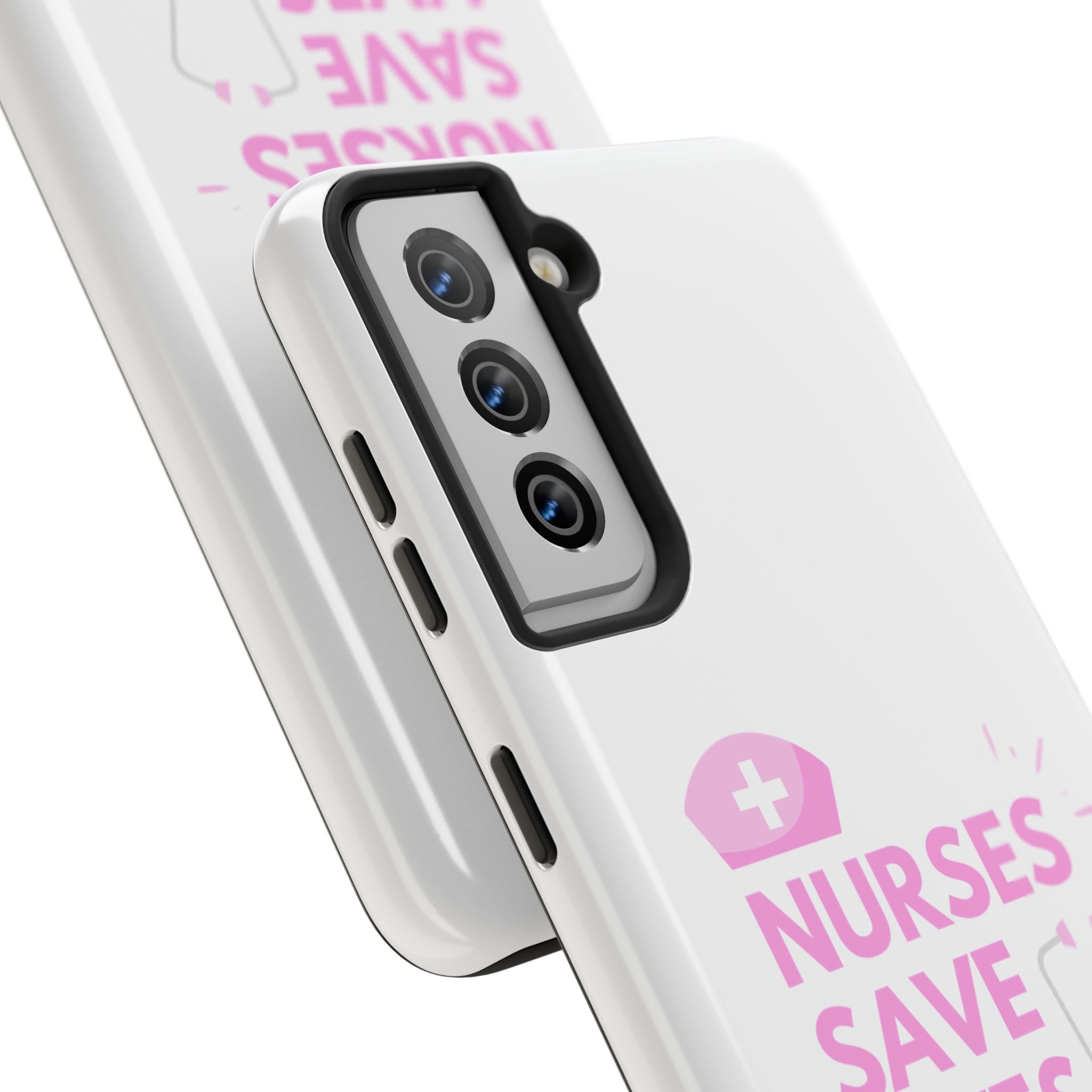 Tough Phone Case — 'Nurses Save Lives' Pink Stethoscope Design
