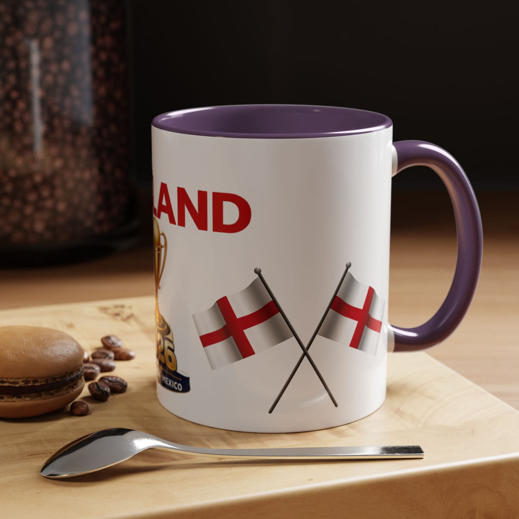 England 2026 Soccer Trophy Accent Coffee Mug — Cup Fan Gift (11/15oz)