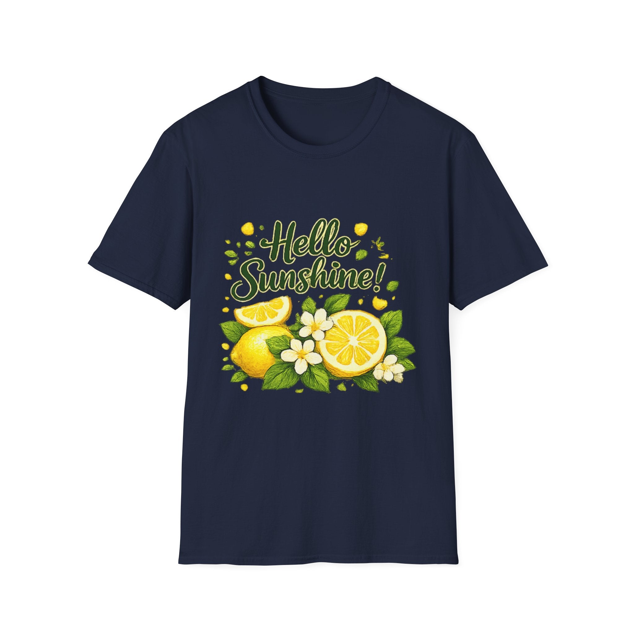 Hello Sunshine Uni Sex T-Shirt — Lemon Floral Summer Tee