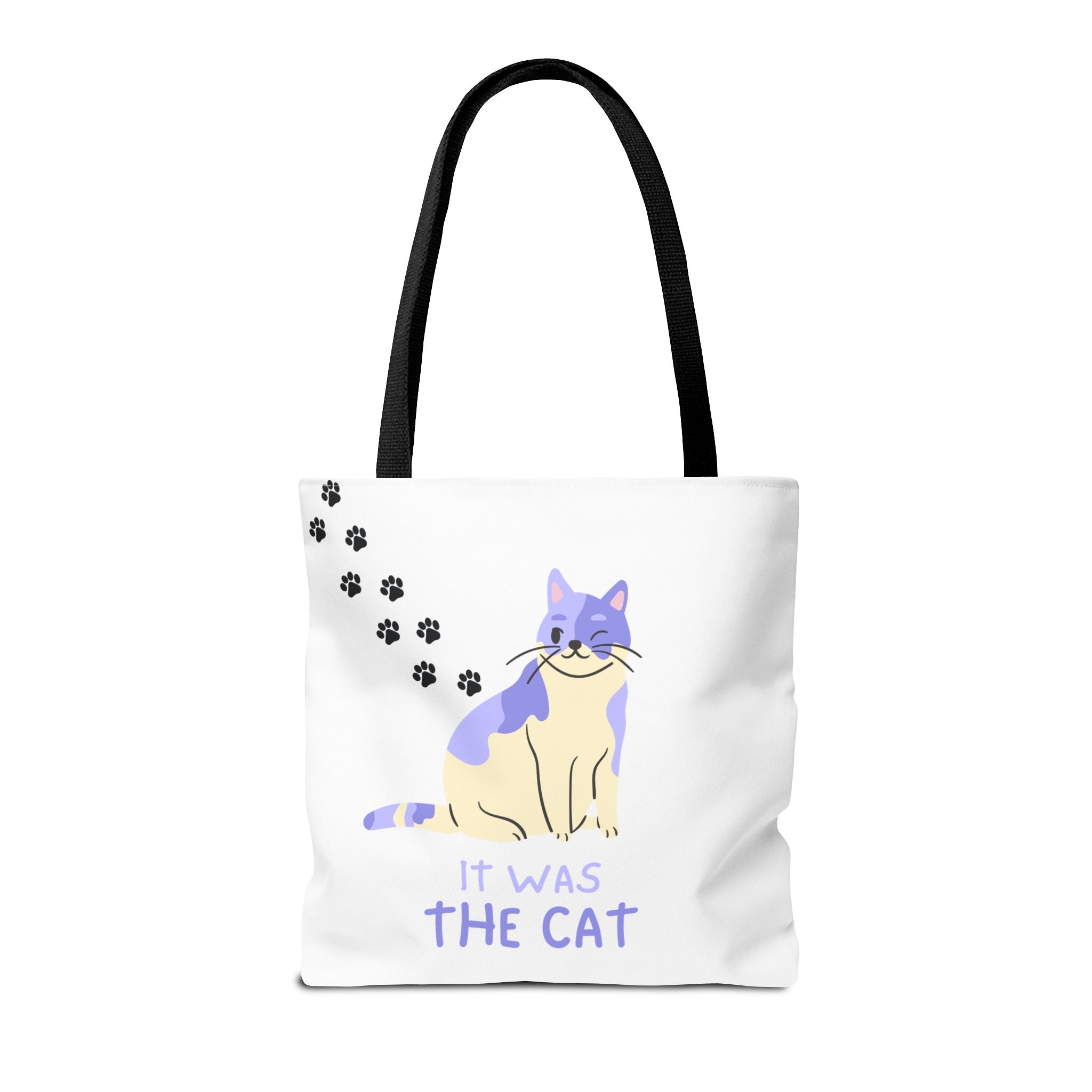 Cat Paw Print Tote — "It Wasn't Me" Funny Cat Tote Bag