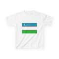Uzbekistan Kids Tee — Uzbekistan Flag & Trophy Football Cup Shirt