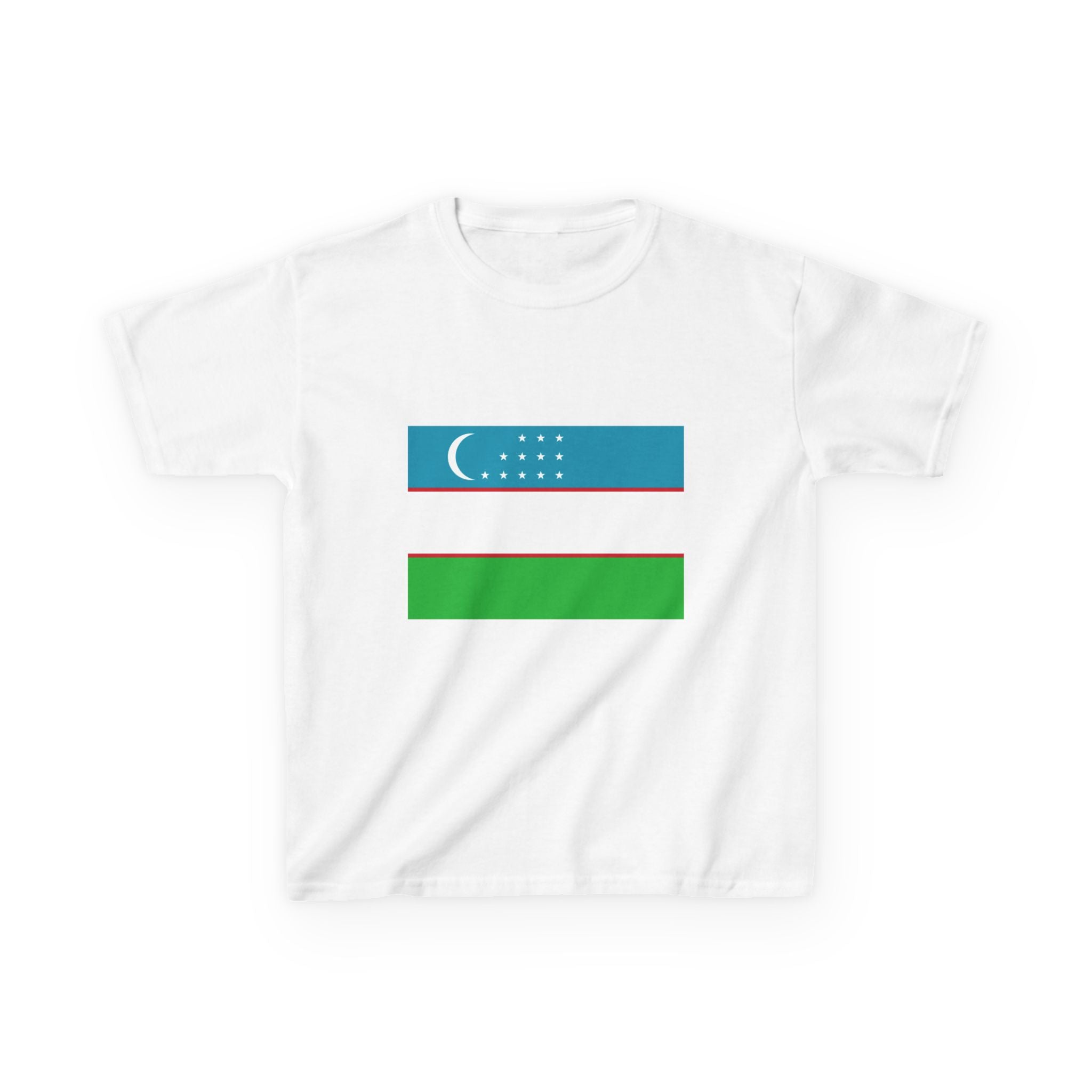 Uzbekistan Kids Tee — Uzbekistan Flag & Trophy Football Cup Shirt
