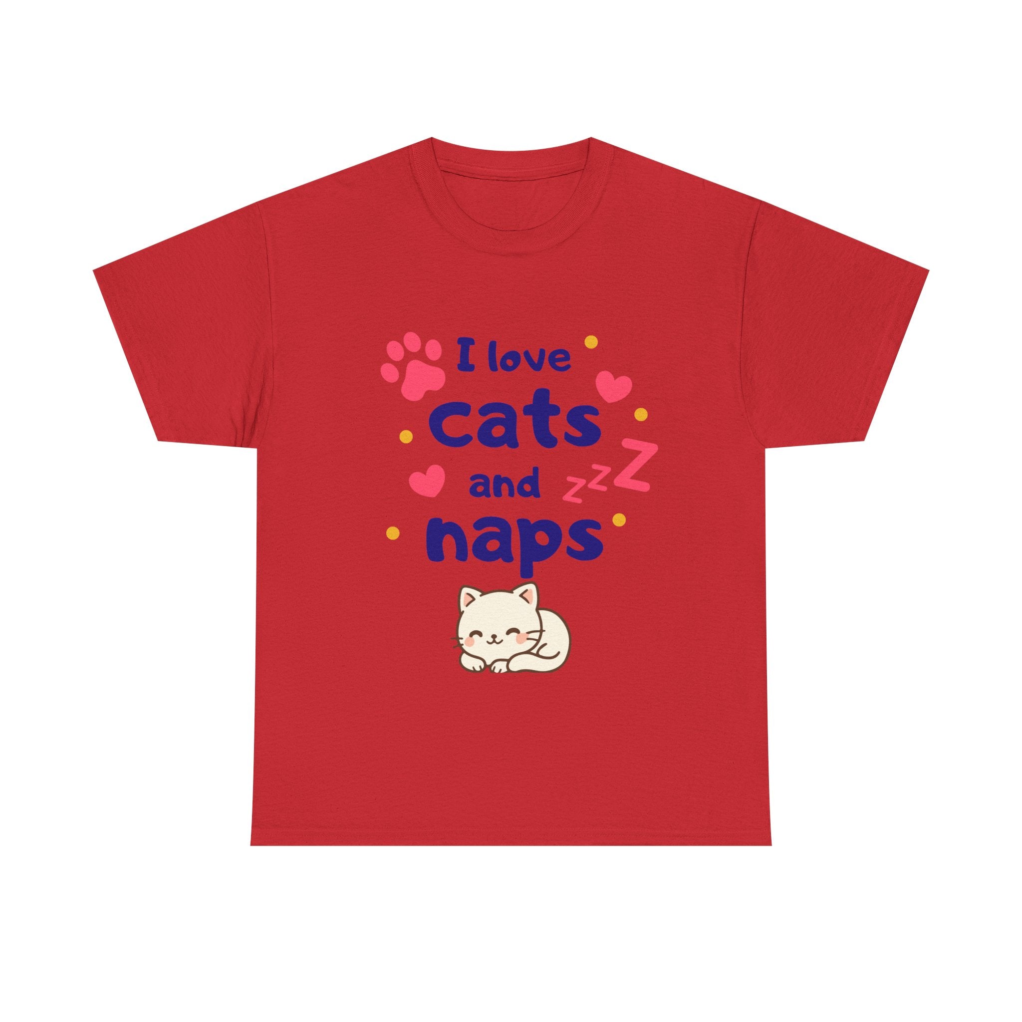 Cats and Naps T-Shirt — "I Love Cats and Naps" Cute Cat Graphic Tee