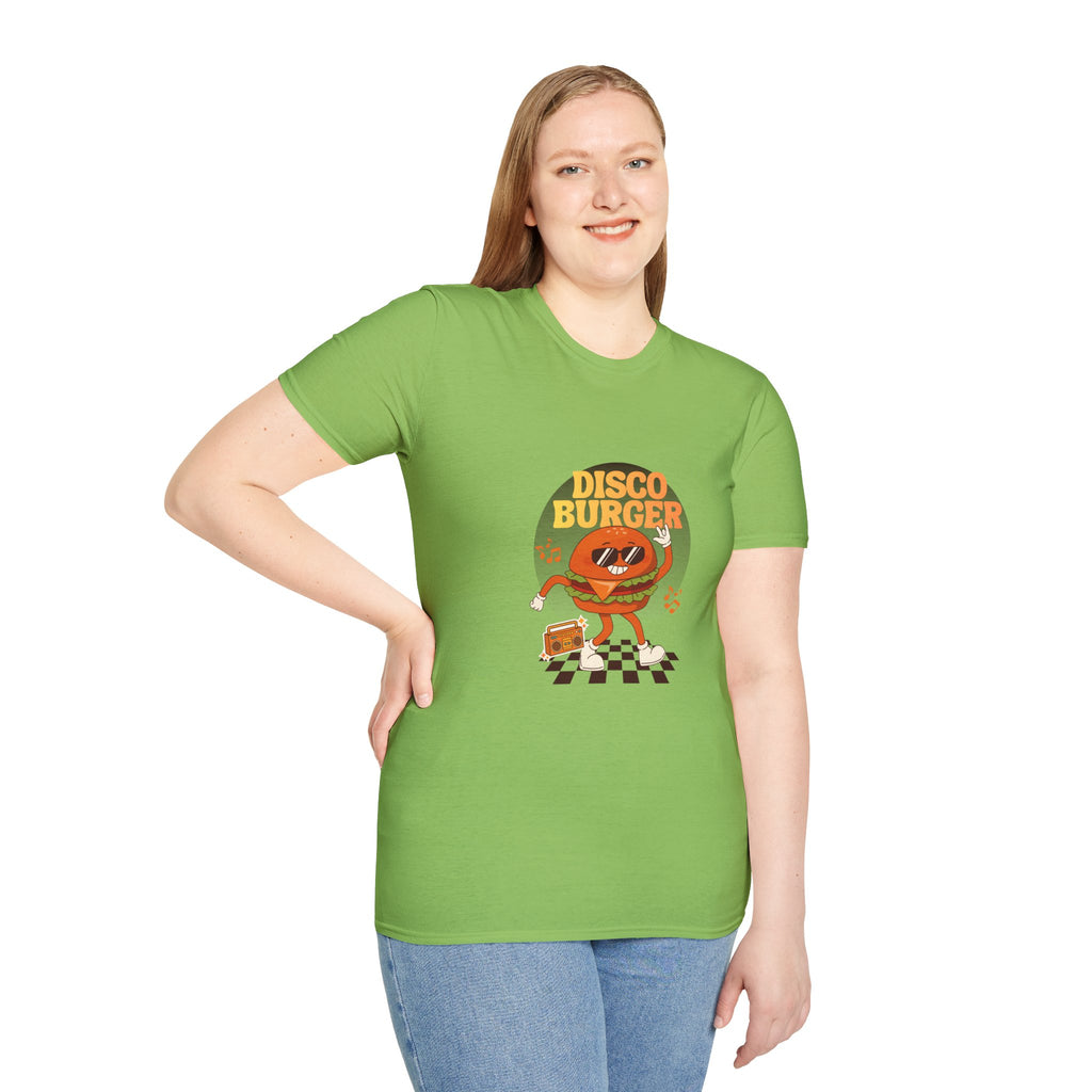 Disco Burger T-Shirt — Retro Dancing Burger Graphic Tee