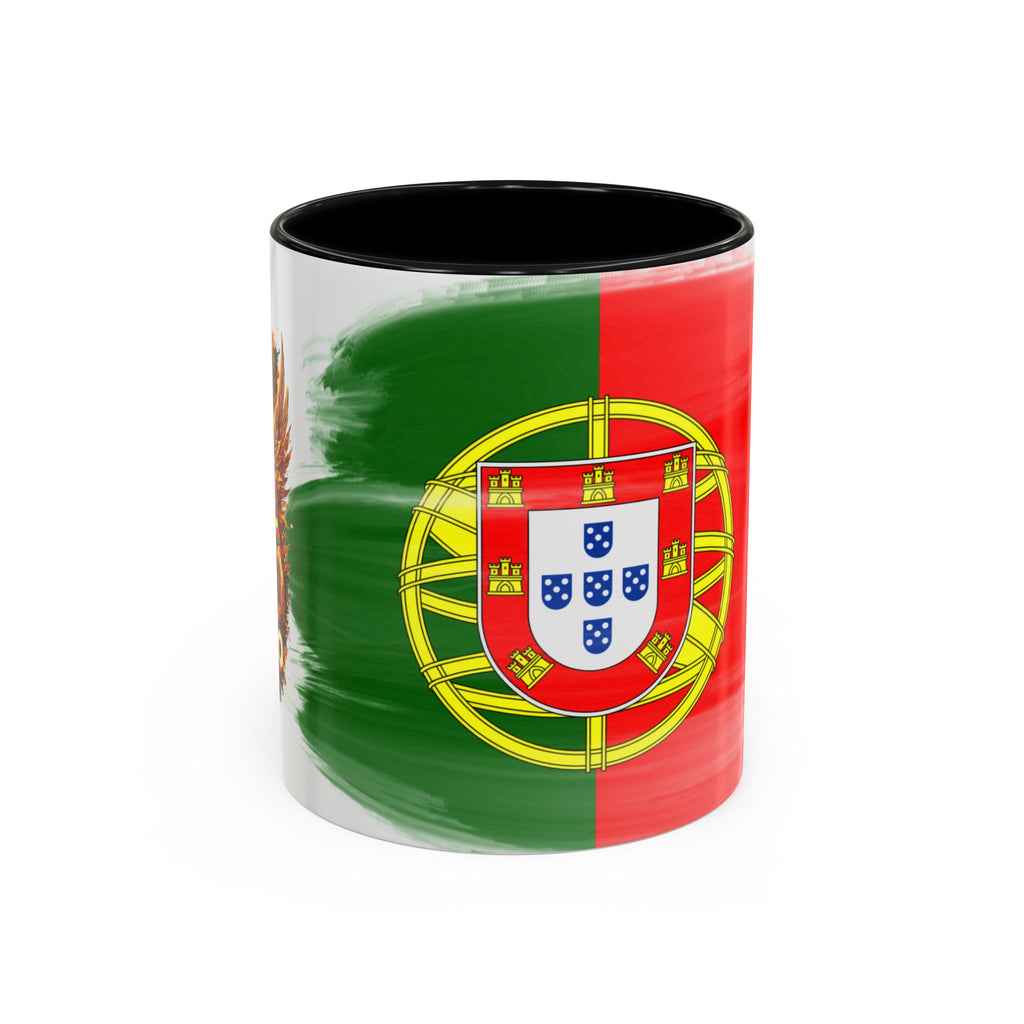 Portugal Flag Accent Coffee Mug — Painted Portuguese Crest Design (11/15oz)