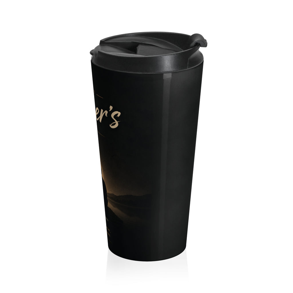 Father's Day Stainless Steel Travel Mug — 'Happy Father's Day' Silhouette Gift
