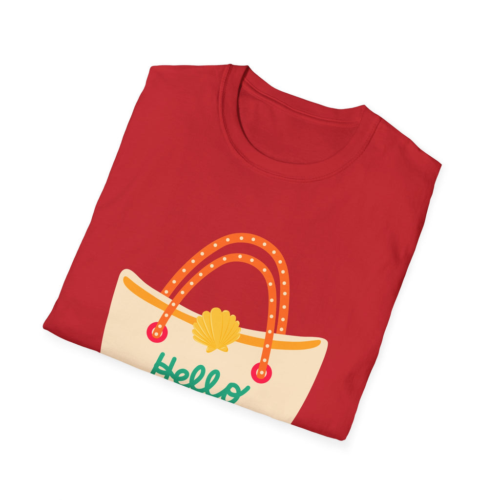 Hello Summer Tote Graphic T-Shirt — "Hello Summer, It’s Vacation Time!"