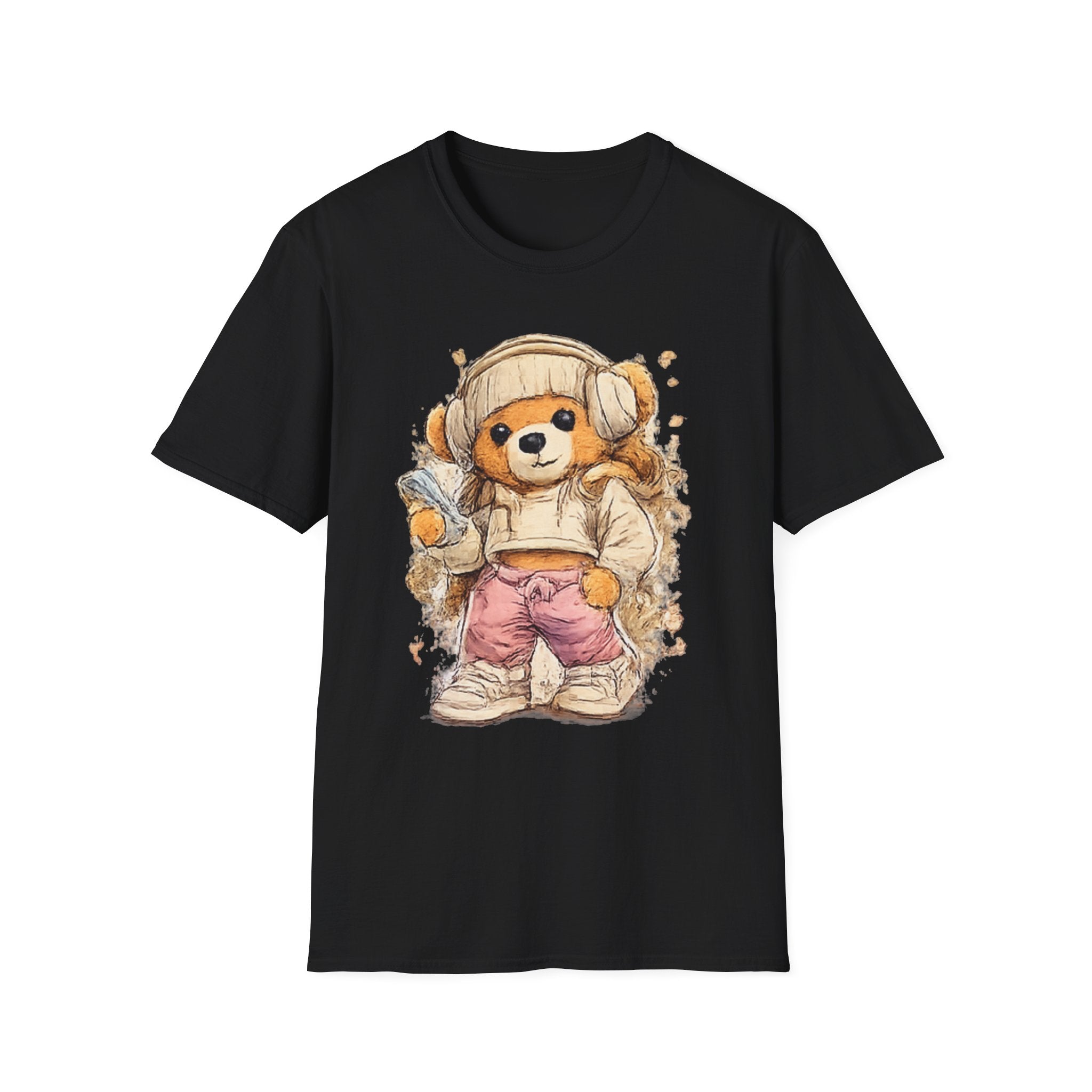 Cute Bear in Cozy  with headphone Outfit T-Shirt