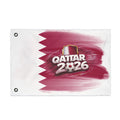Qatar 2026 Soccer Flag — Double-Sided Football Fan Banner