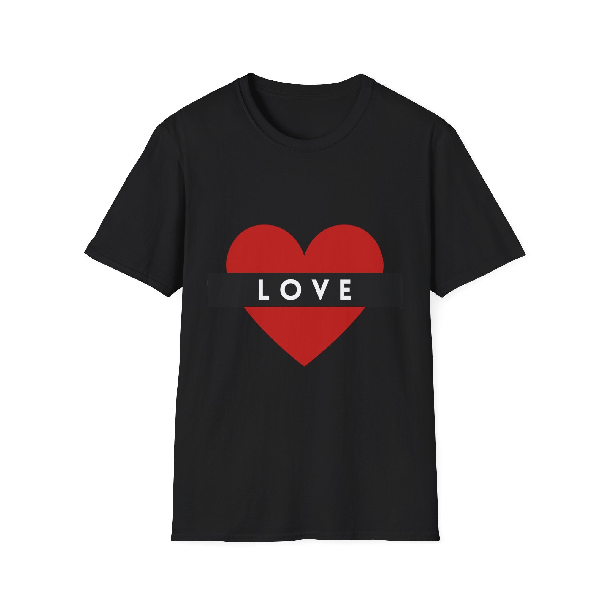 T-Shirt — Red Heart "LOVE" Graphic Tee