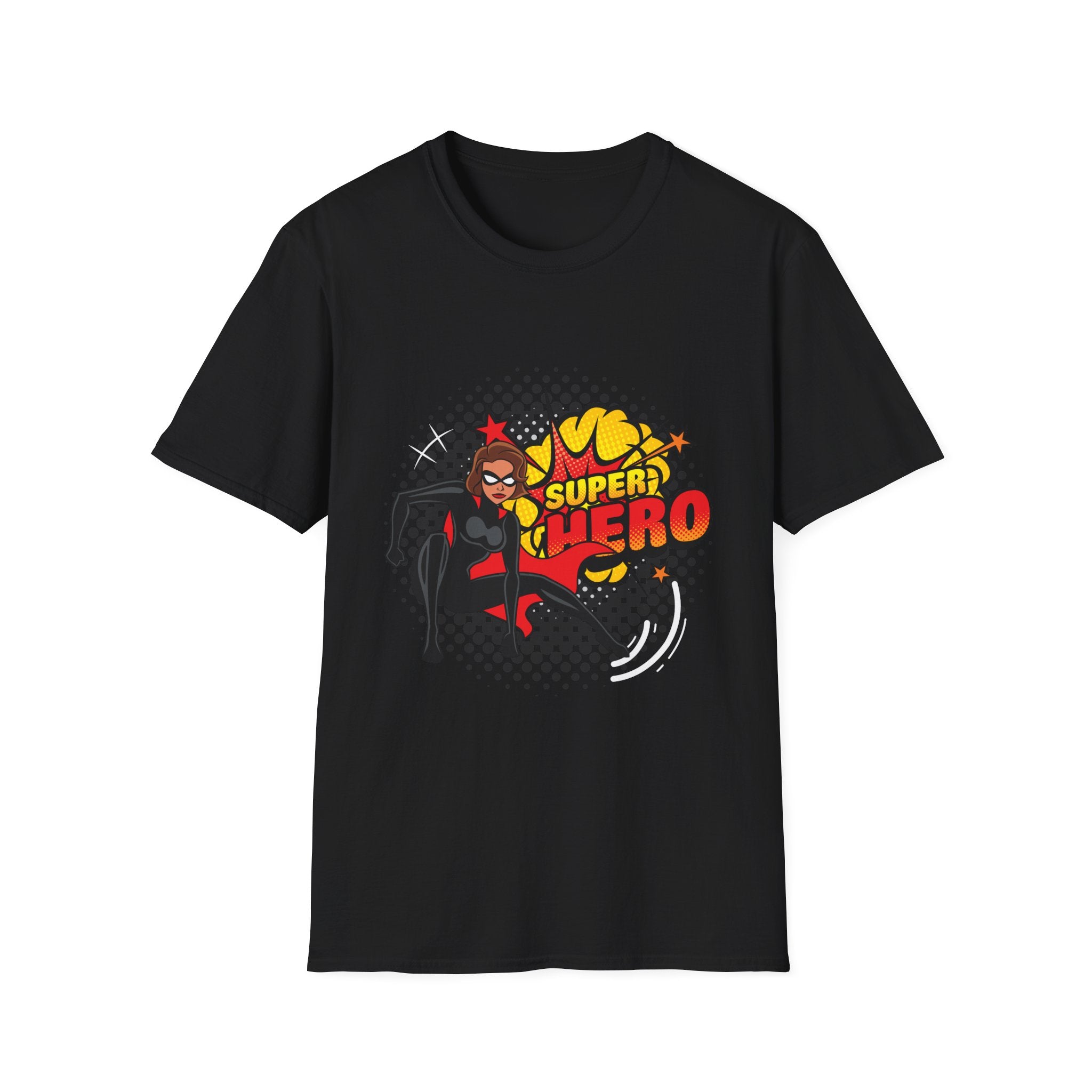 Super Hero Graphic T-Shirt — Retro Comic Girl Design
