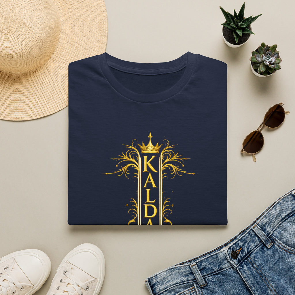 Kailani Vertical Gold Crown T-Shirt — Personalized Tropical Name Tee